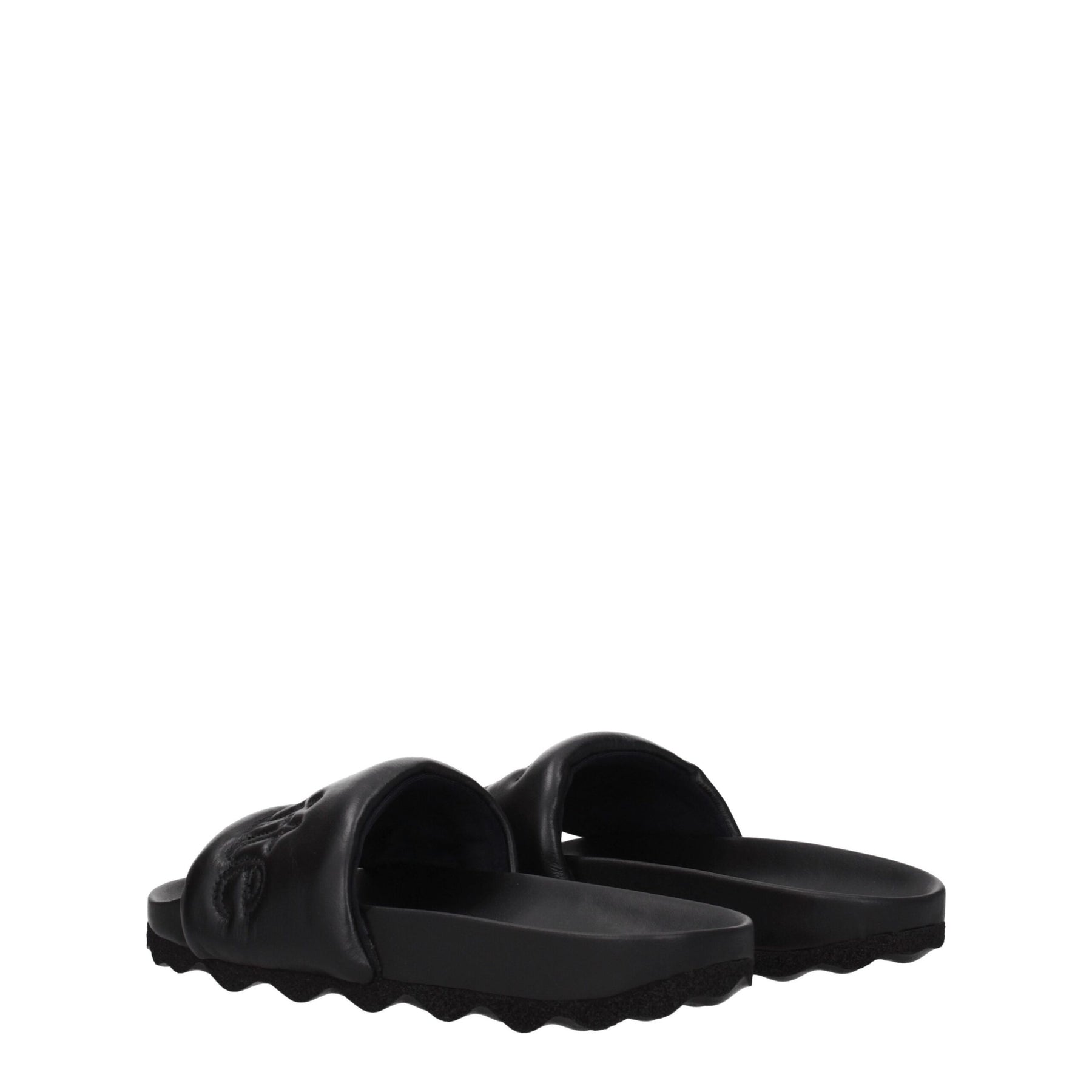 Off-White Black Leather Slippers | Regal Royce