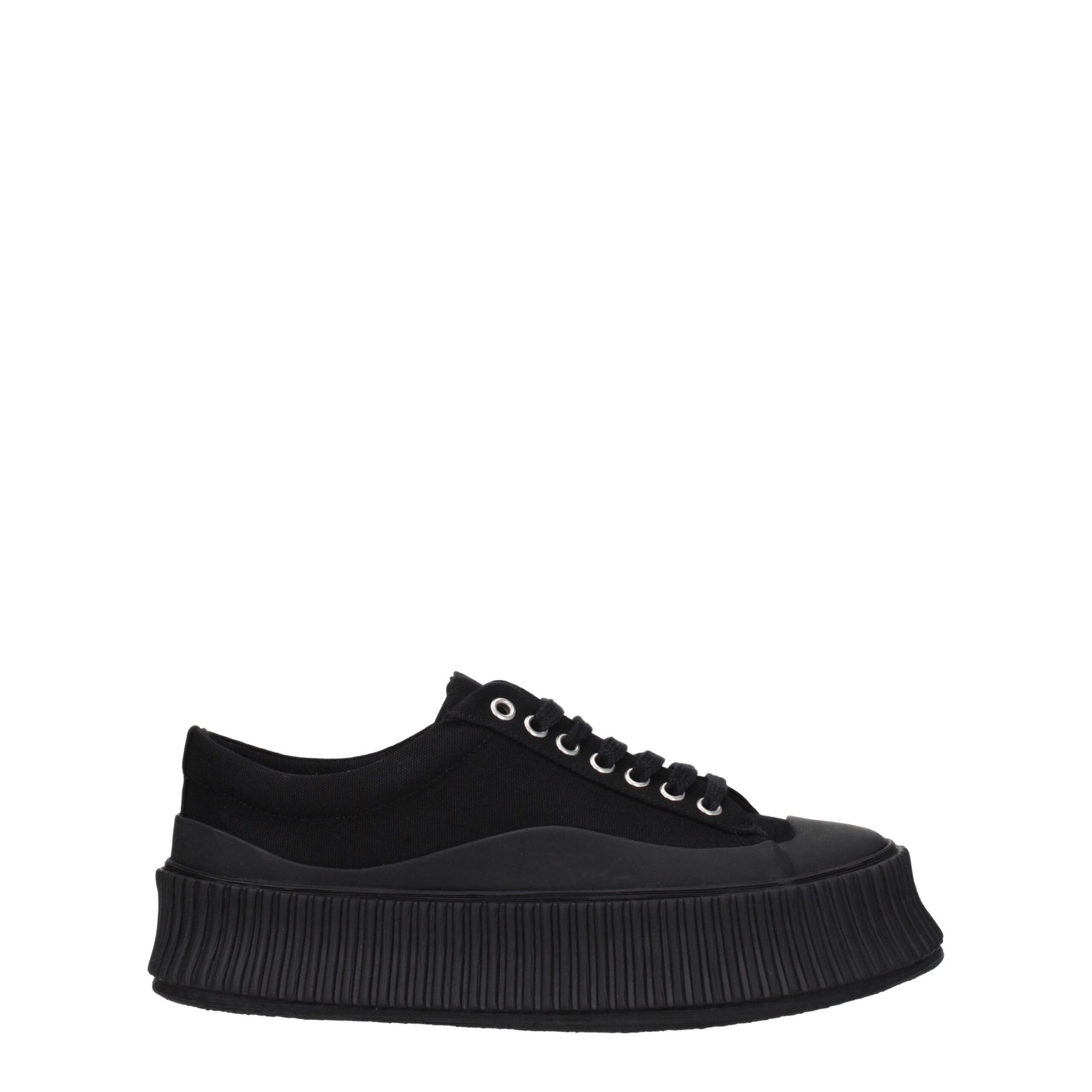 Jil Sander Black Fabric Chunky Sneakers | Regal Royce