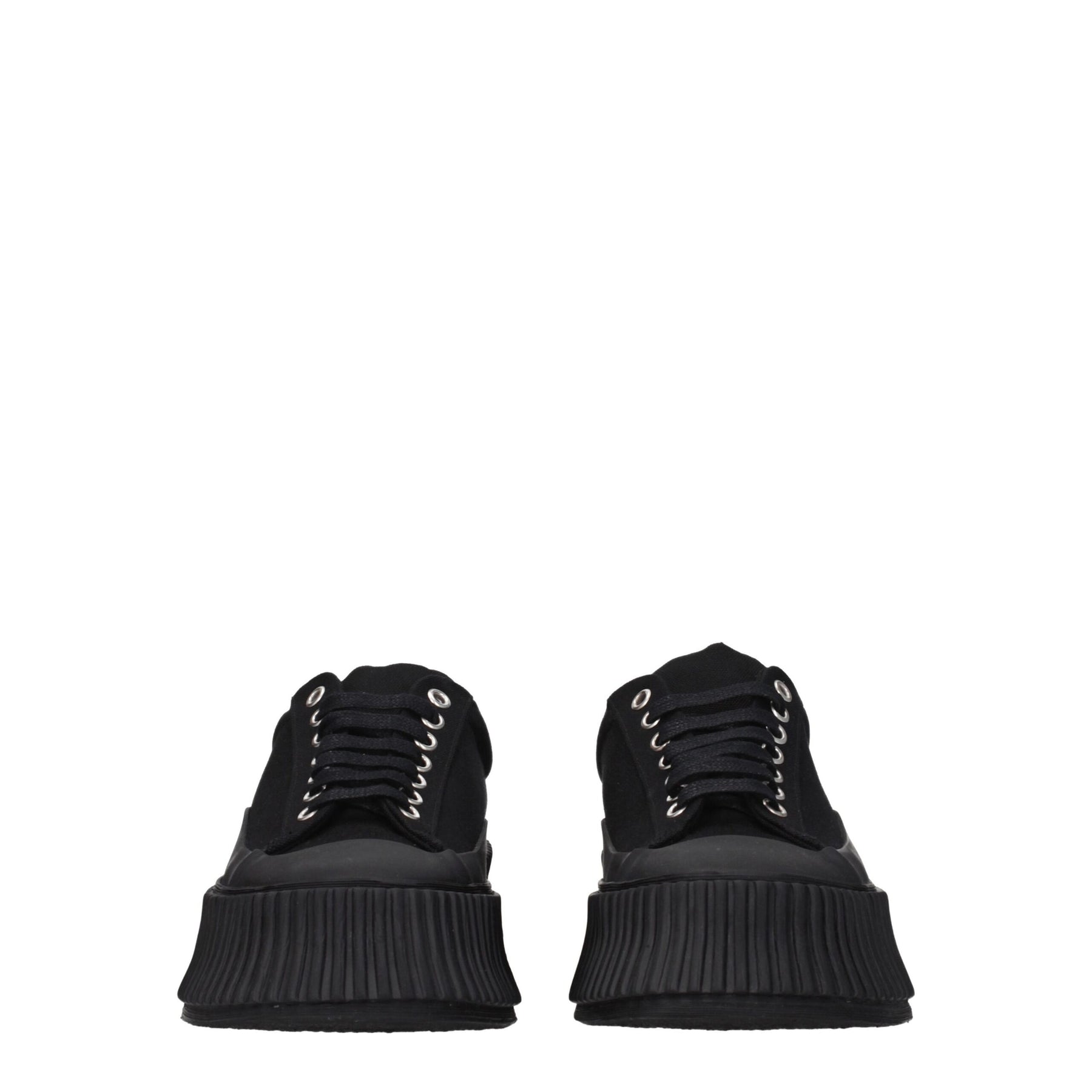 Jil Sander Black Fabric Chunky Sneakers | Regal Royce