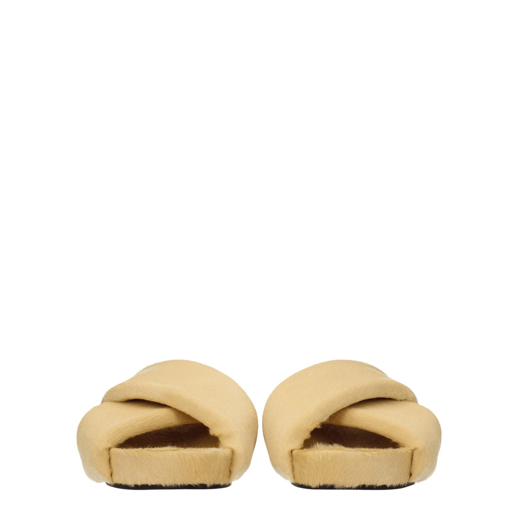 Jil Sander Beige Horsehair Slippers