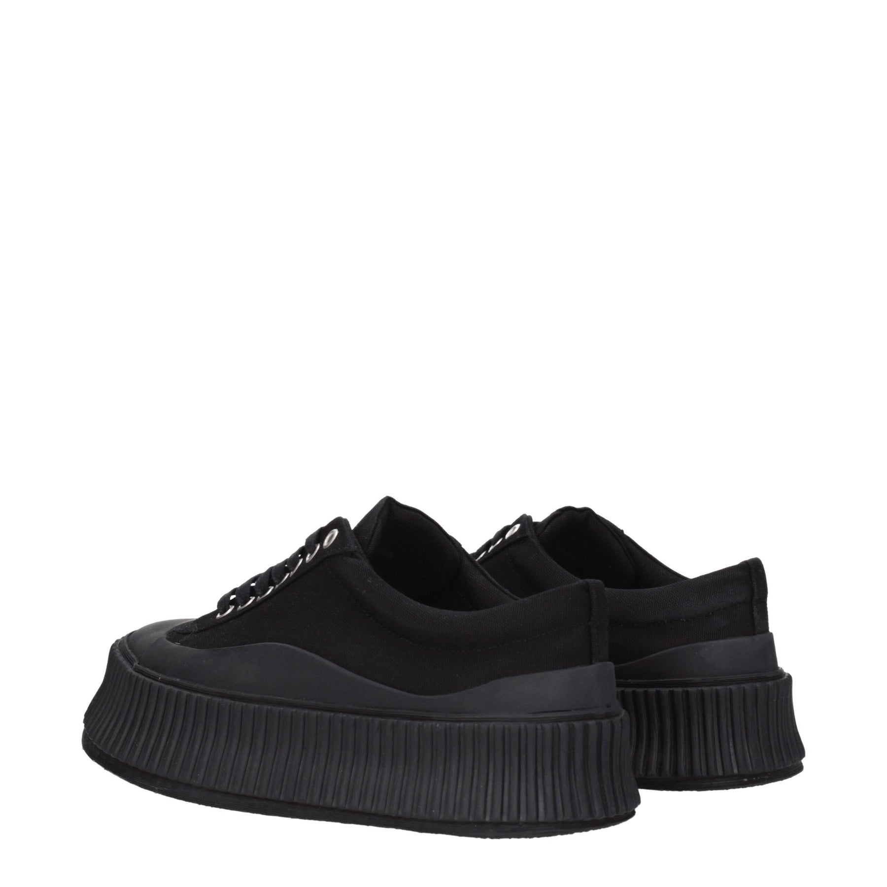 Jil Sander Black Fabric Chunky Sneakers | Regal Royce