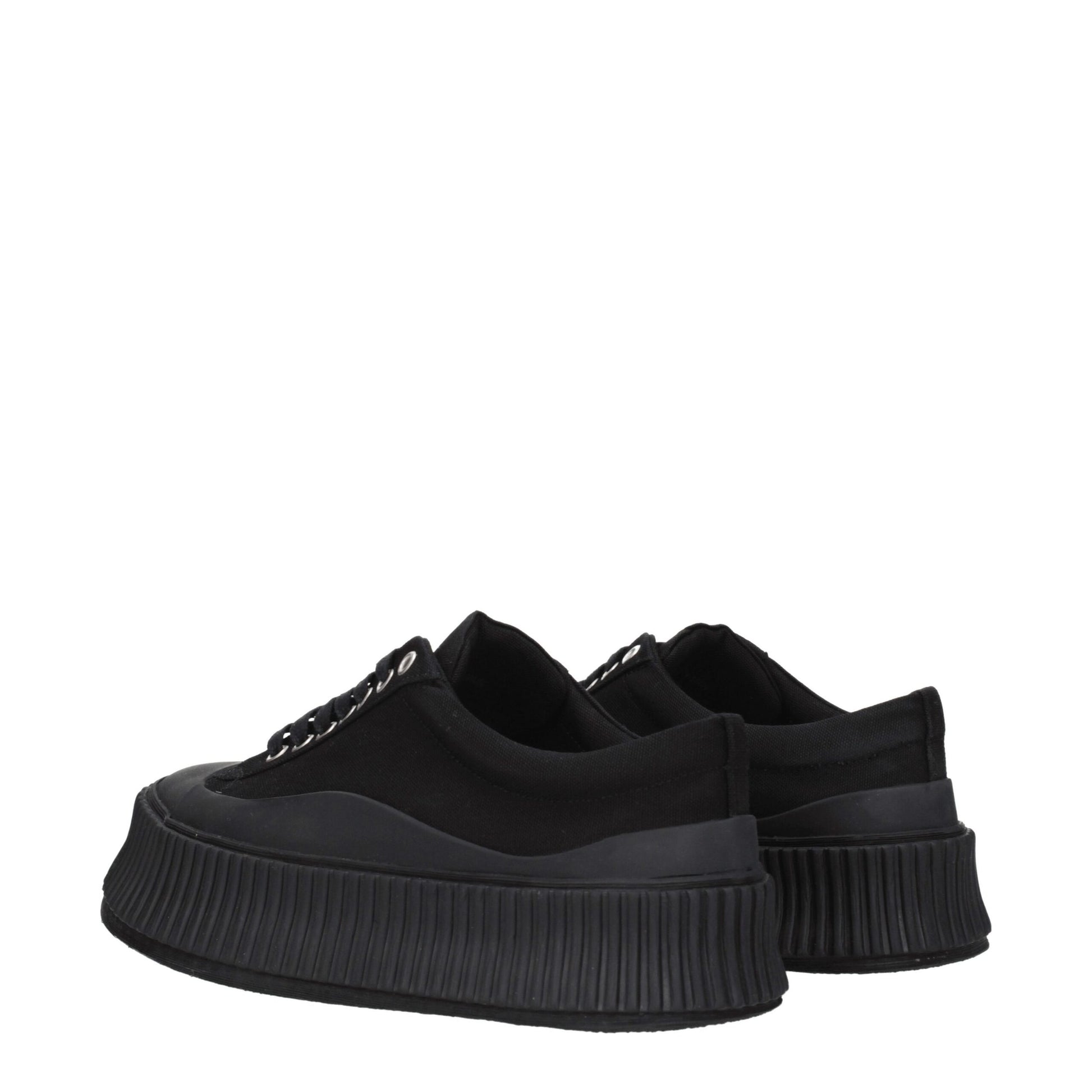 Jil Sander Black Fabric Chunky Sneakers
