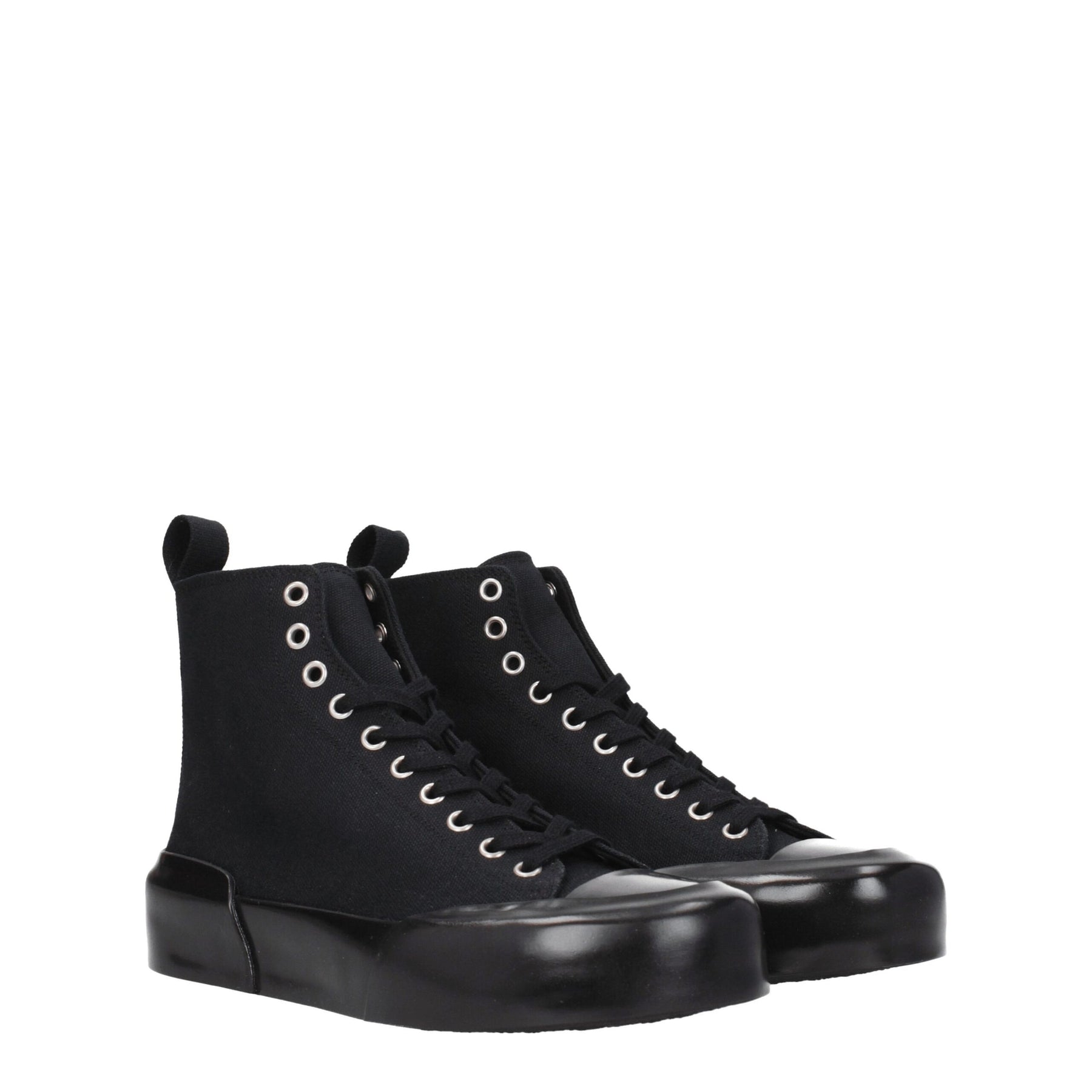 Jil Sander Black Fabric High Top Sneakers | Regal Royce