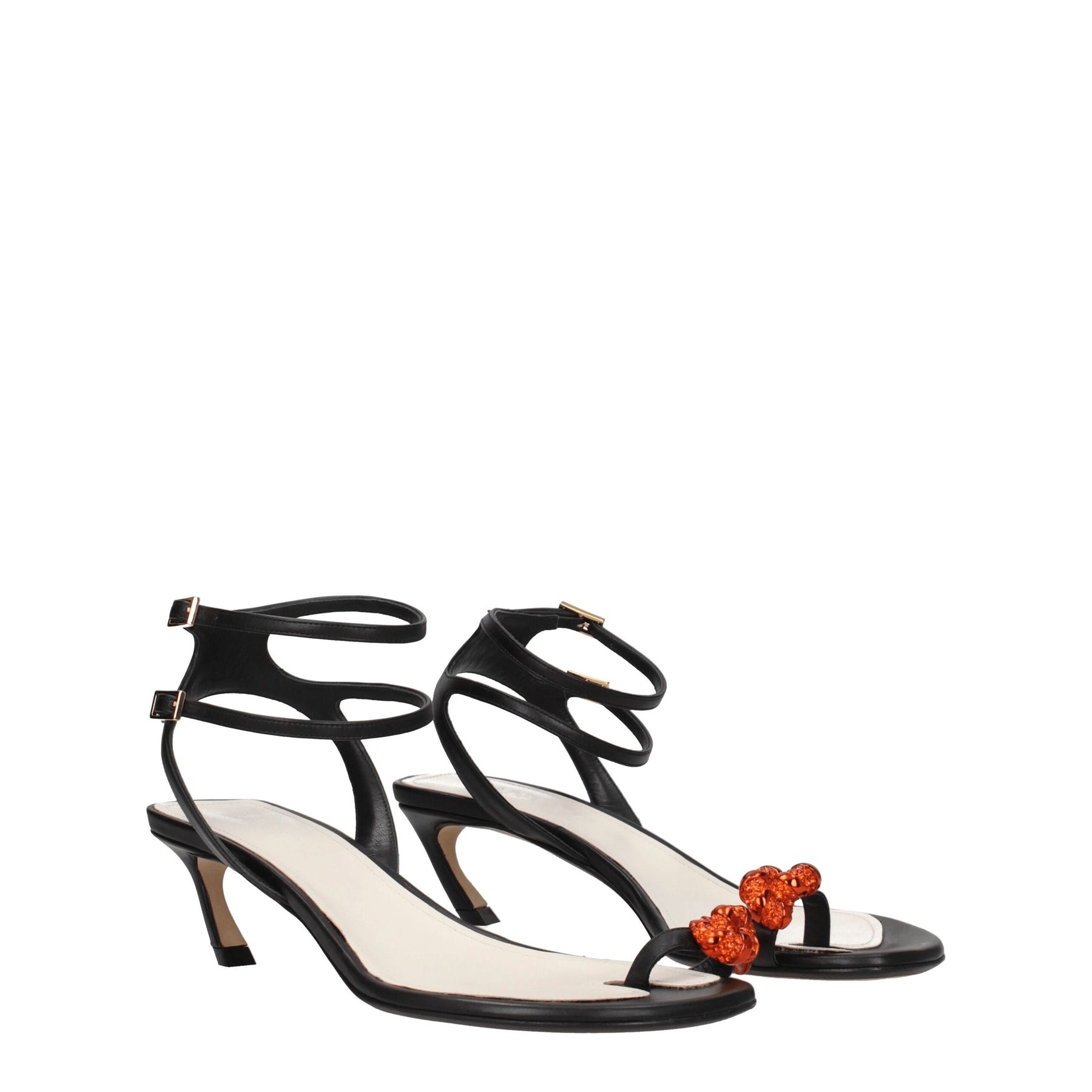 Lanvin Black Leather Stiletto Heel Sandals | Regal Royce