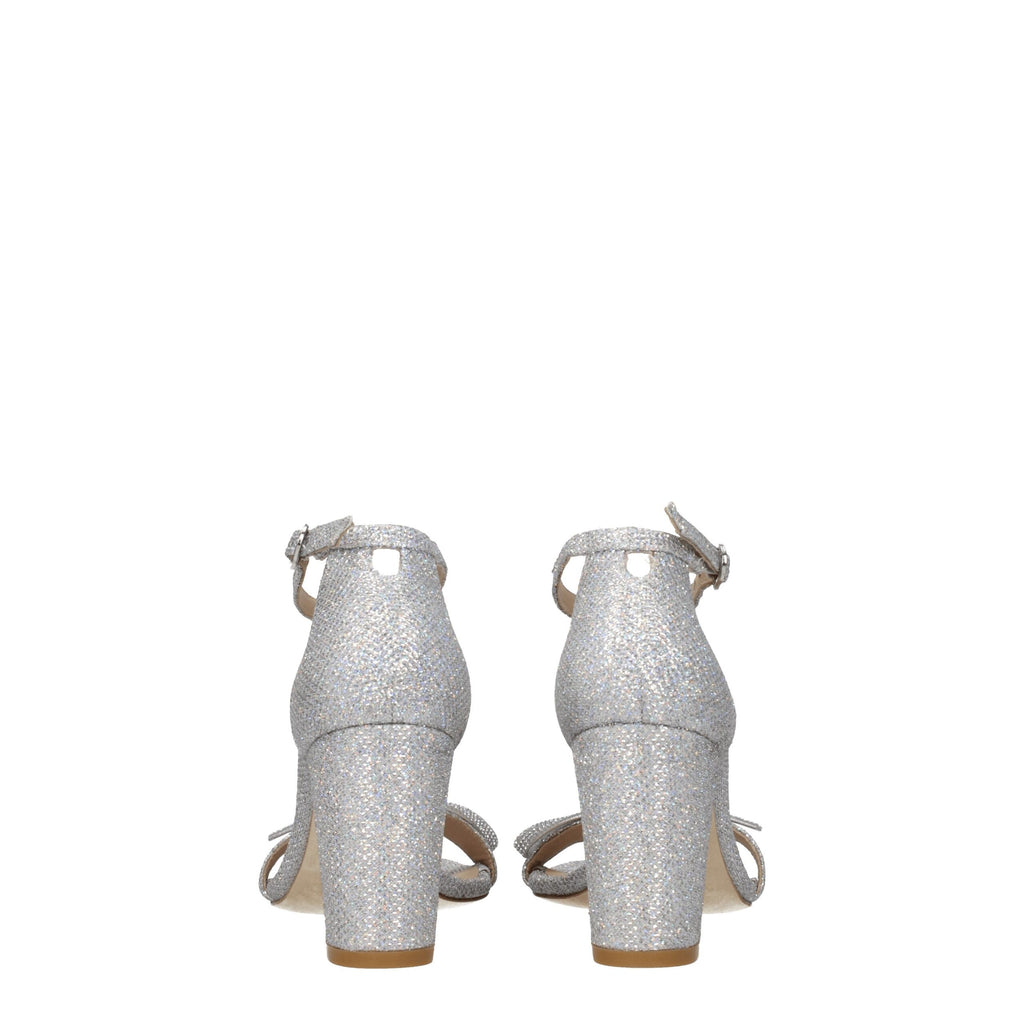 Stuart Weitzman Gray Fabric Platform Sandals