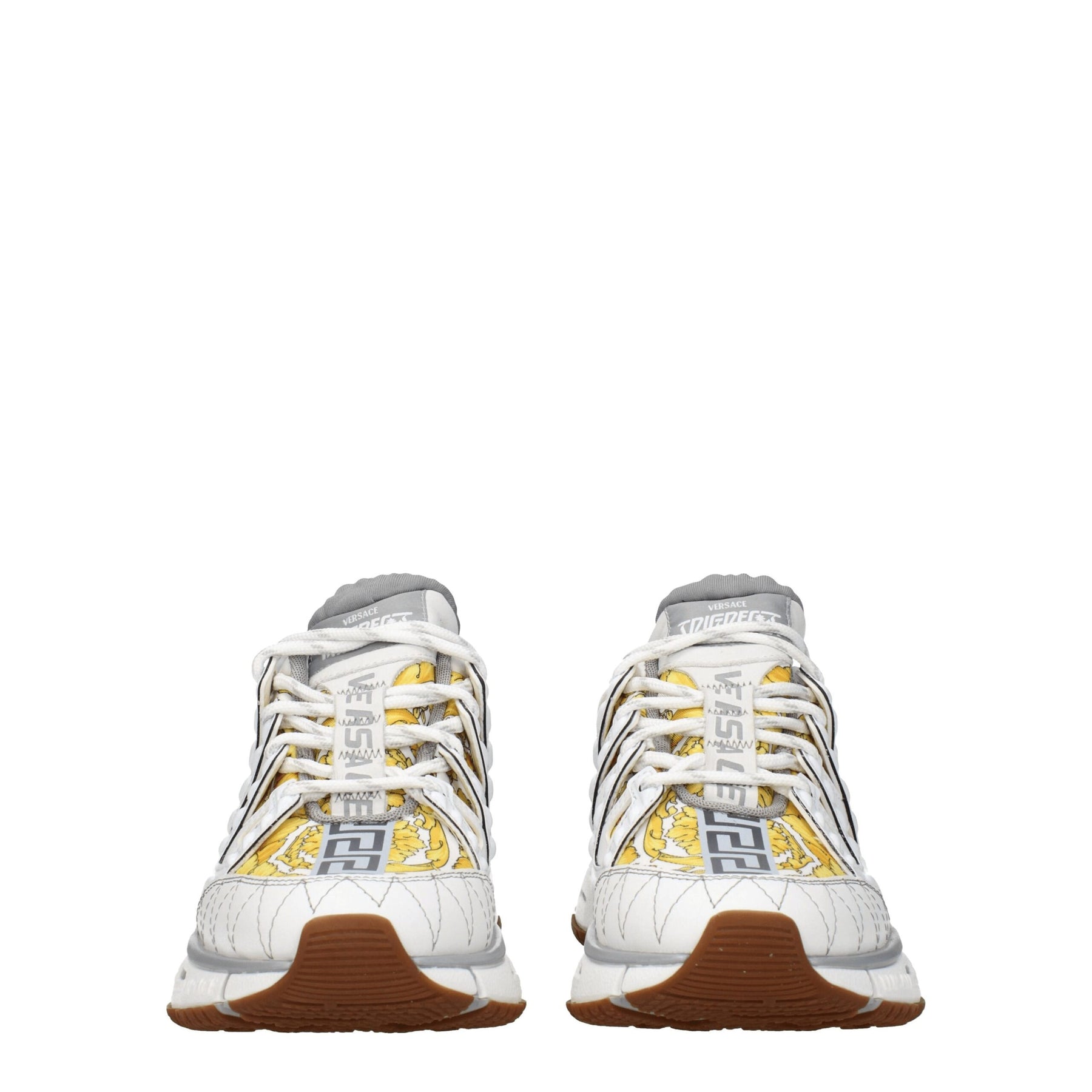Versace White Fabric Athletic Sneakers | Regal Royce