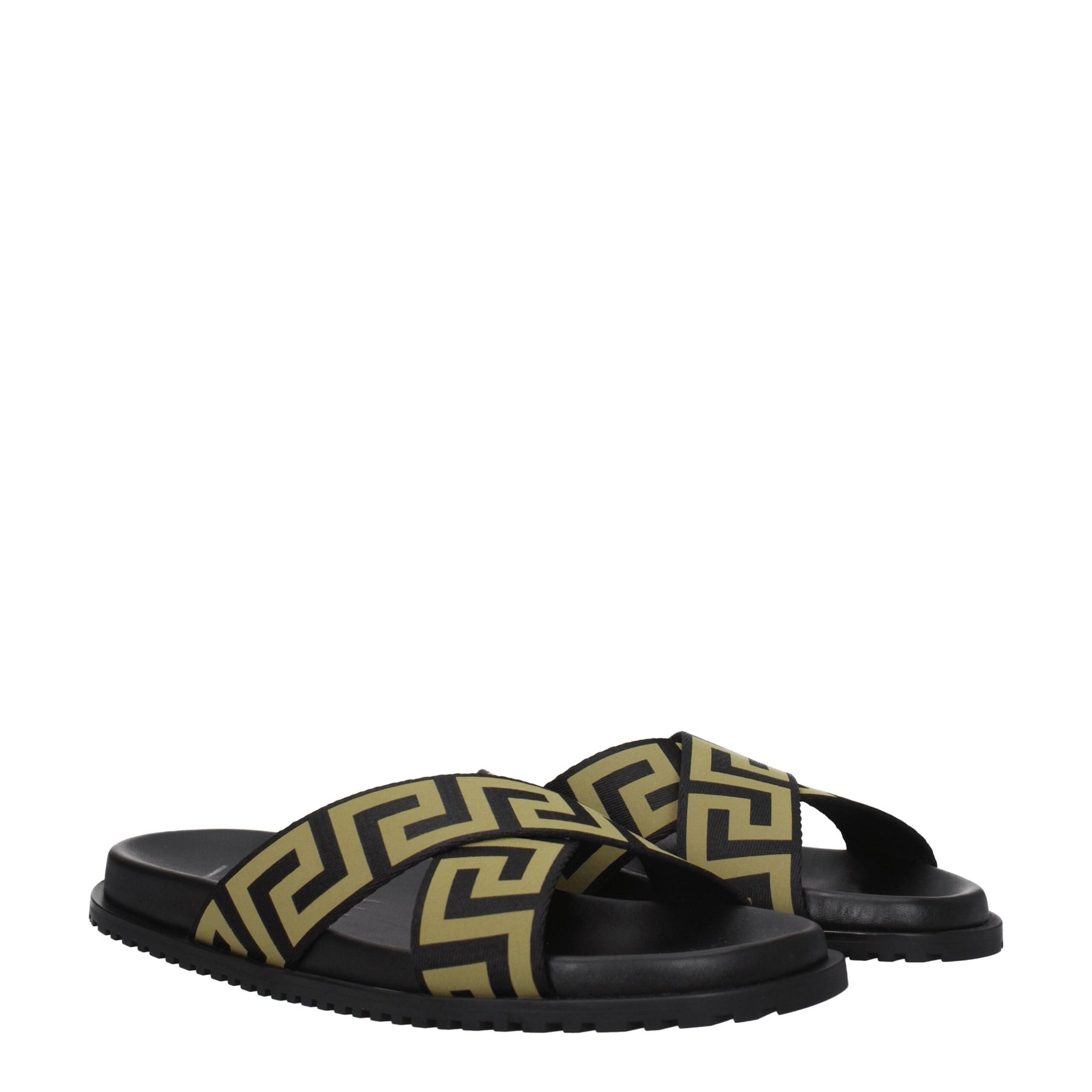 Versace Black Fabric Slippers | Regal Royce