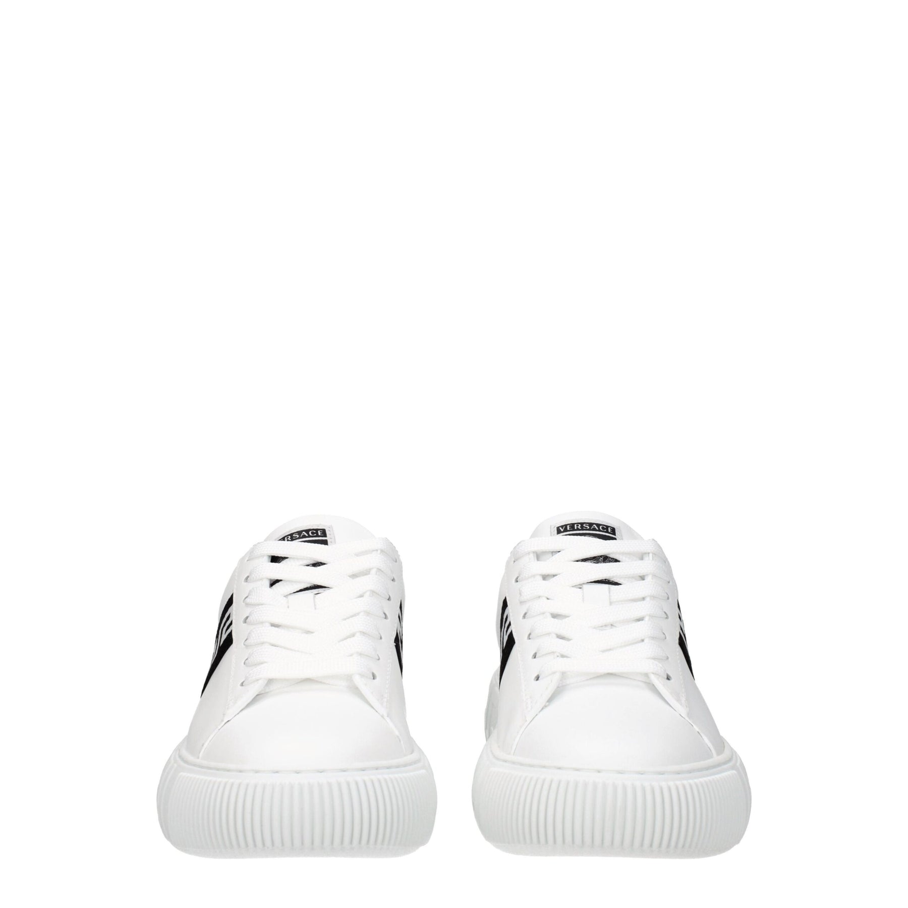 Versace White Leather Low Top Sneakers | Regal Royce