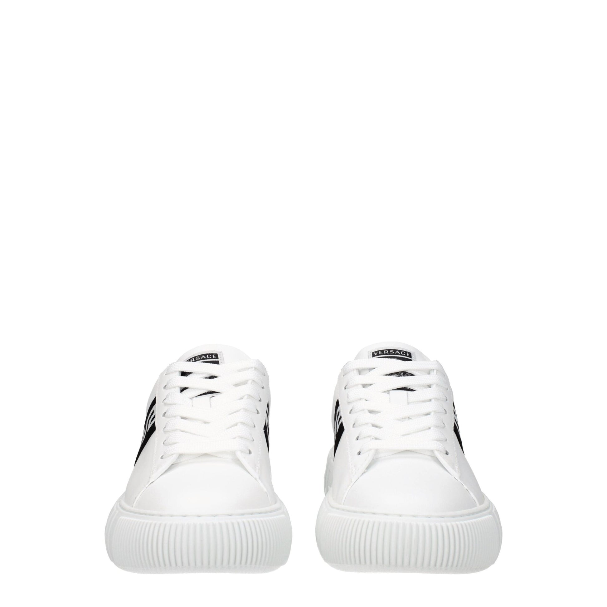 Versace White Leather Low Top Sneakers