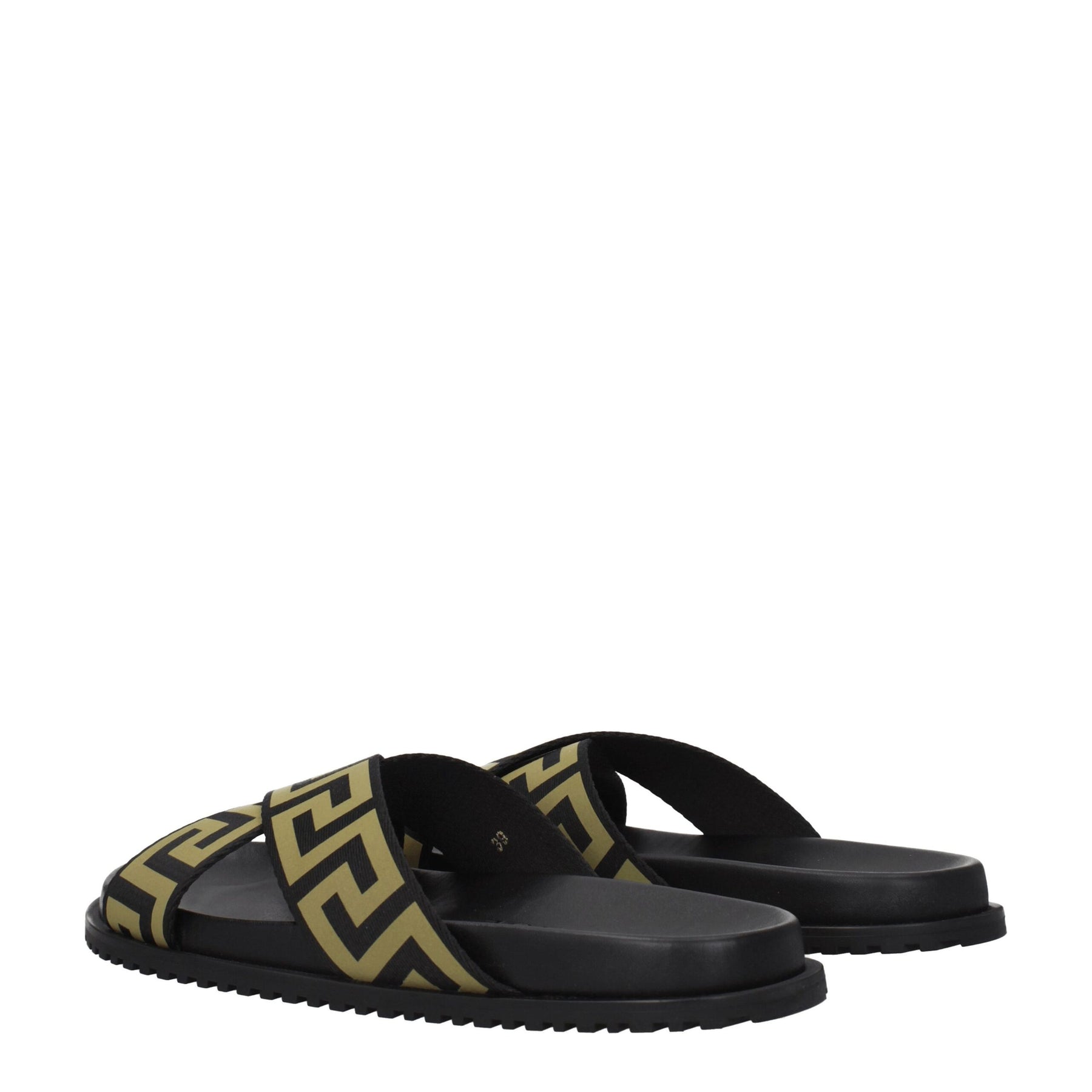 Versace Black Fabric Slippers | Regal Royce