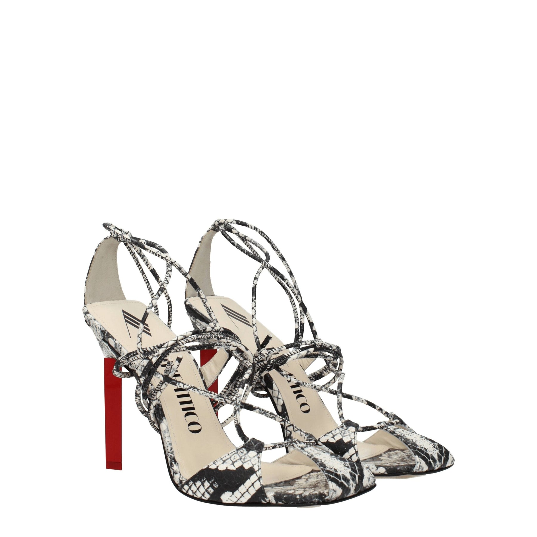 The Attico White Leather Stiletto Heel Sandals | Regal Royce
