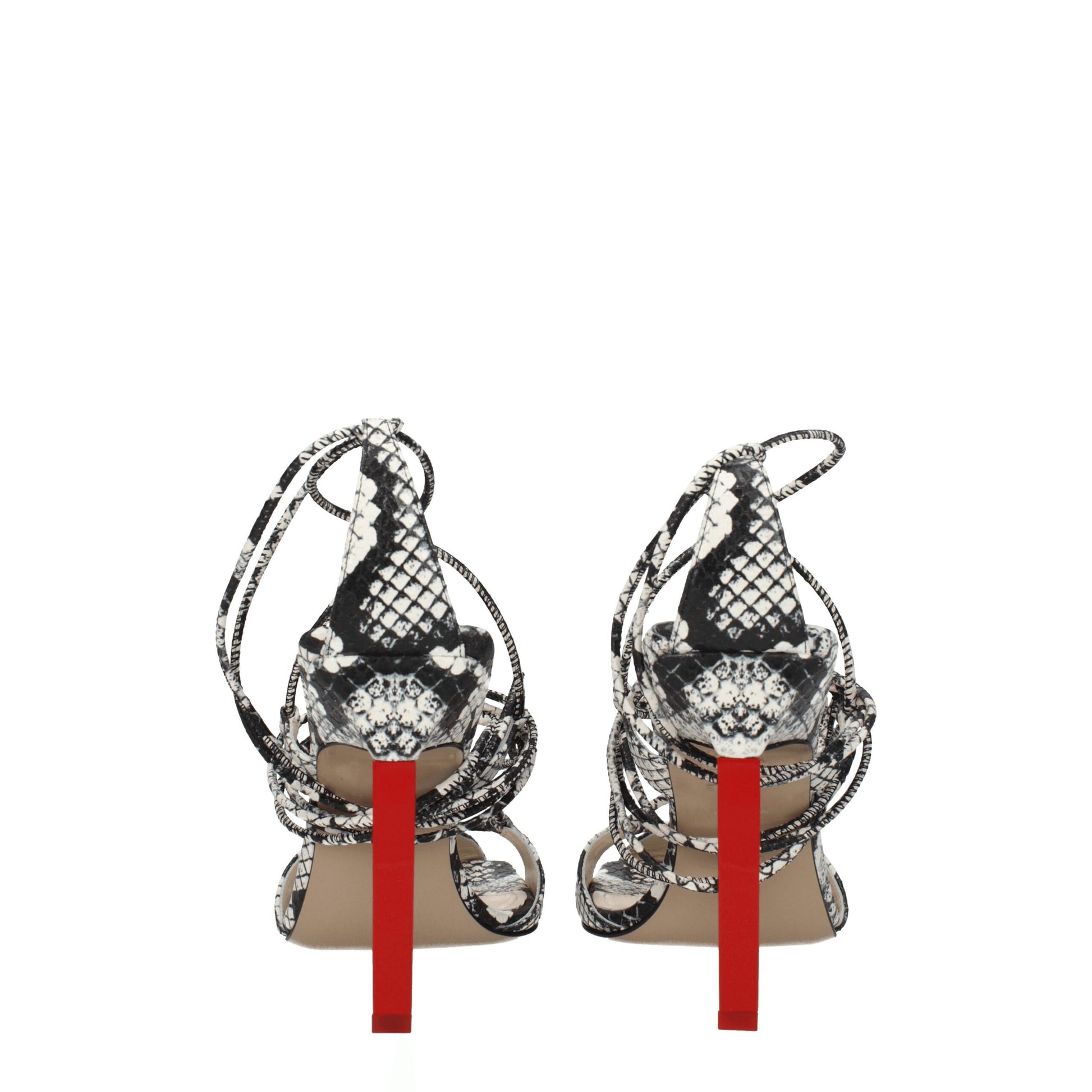 The Attico White Leather Stiletto Heel Sandals