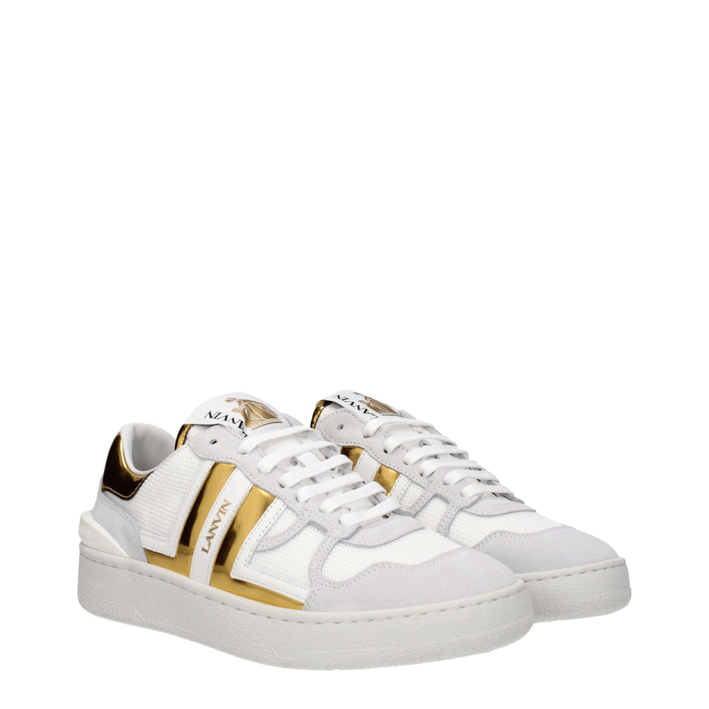 Lanvin White Fabric Low Top Sneakers