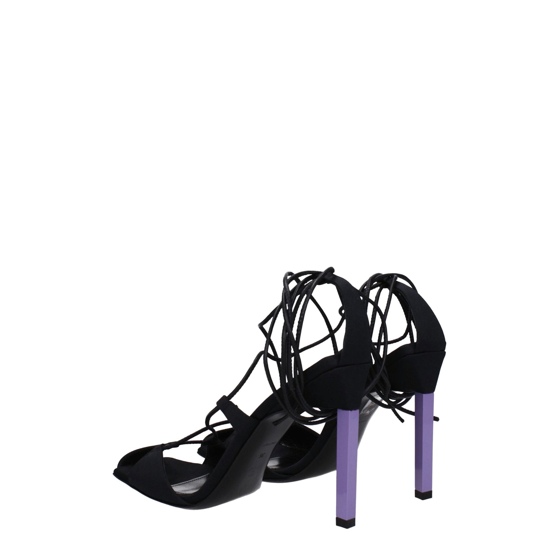 The Attico Black Fabric Stiletto Heel Sandals | Regal Royce