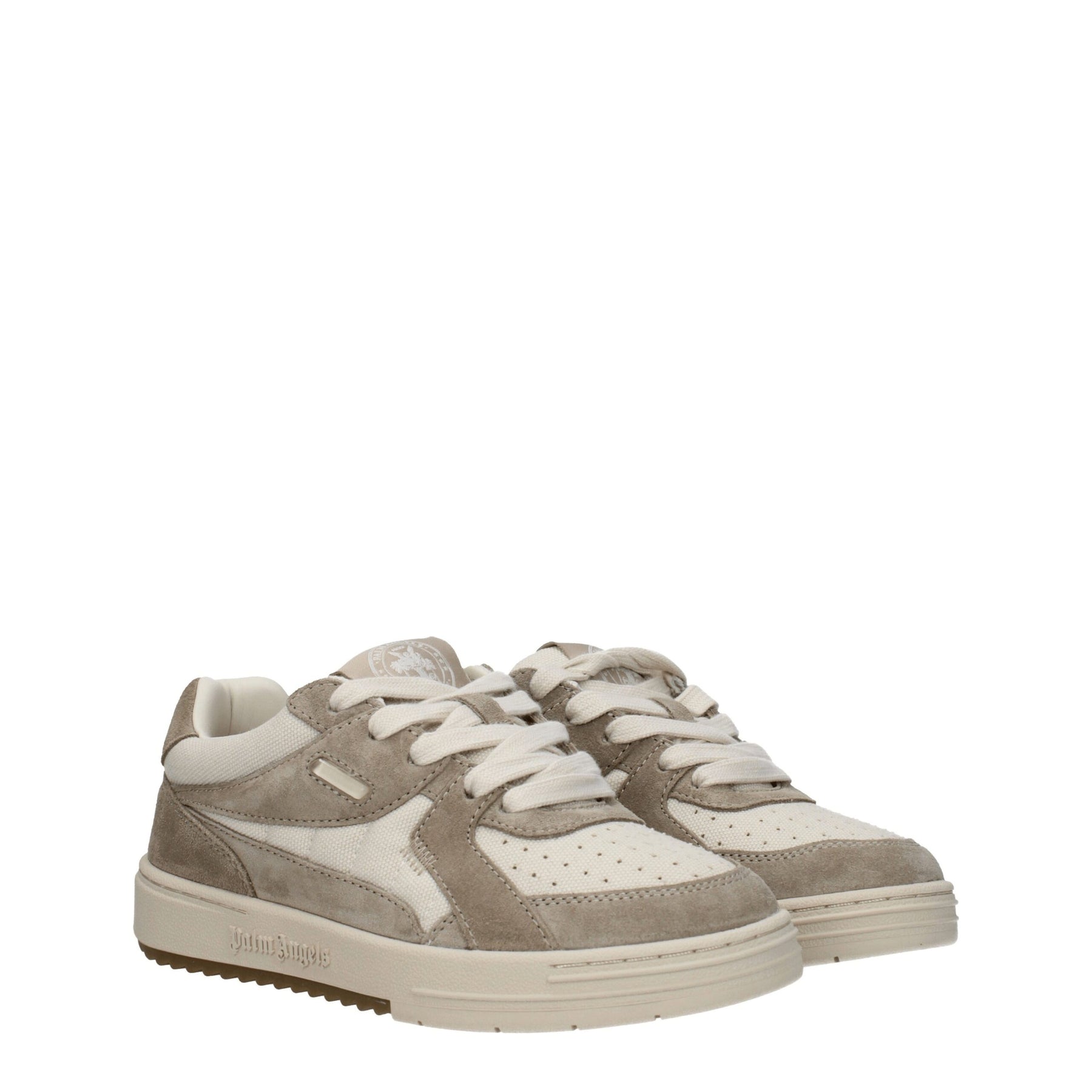 Palm Angels Beige Fabric Low Top Sneakers | Regal Royce