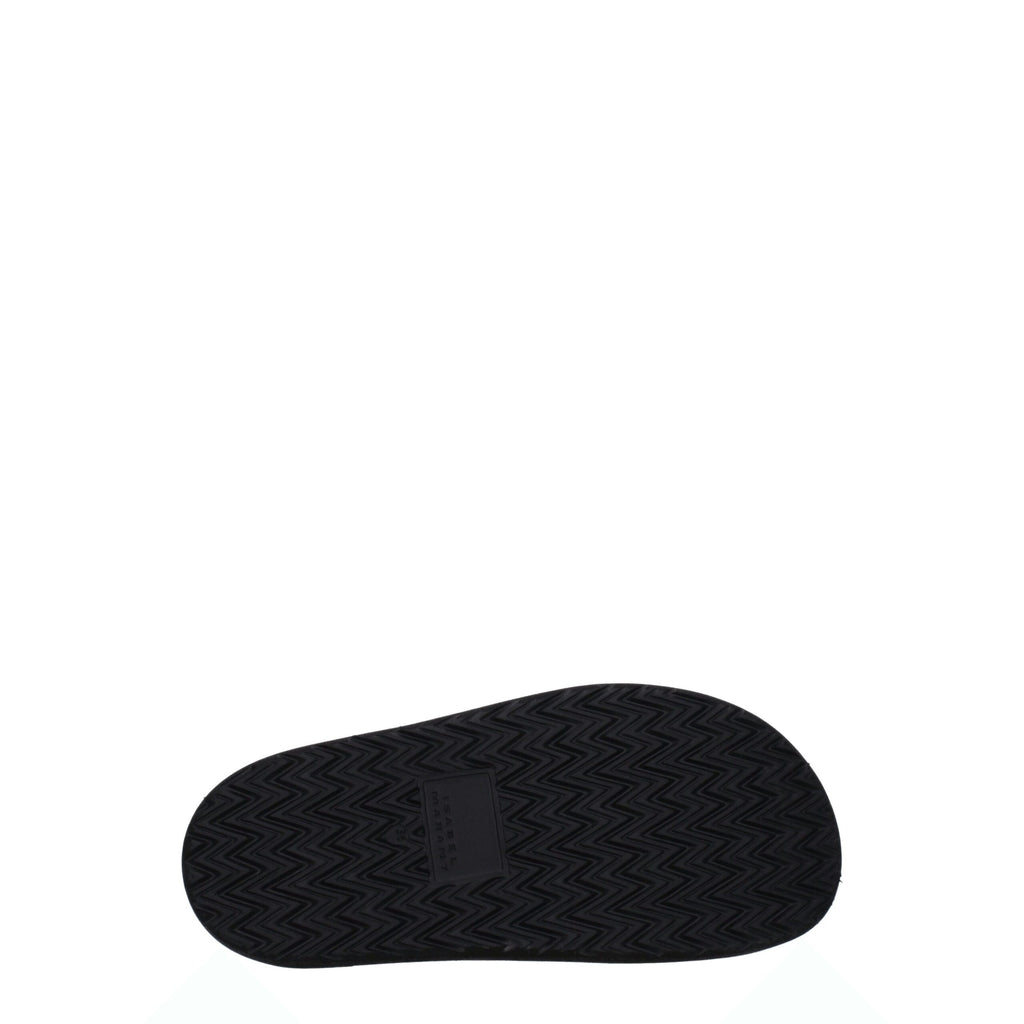Isabel Marant Black Leather Slippers