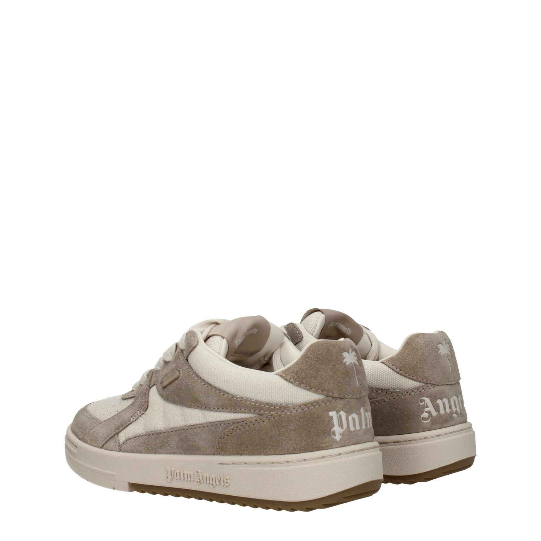 Palm Angels Beige Fabric Low Top Sneakers | Regal Royce