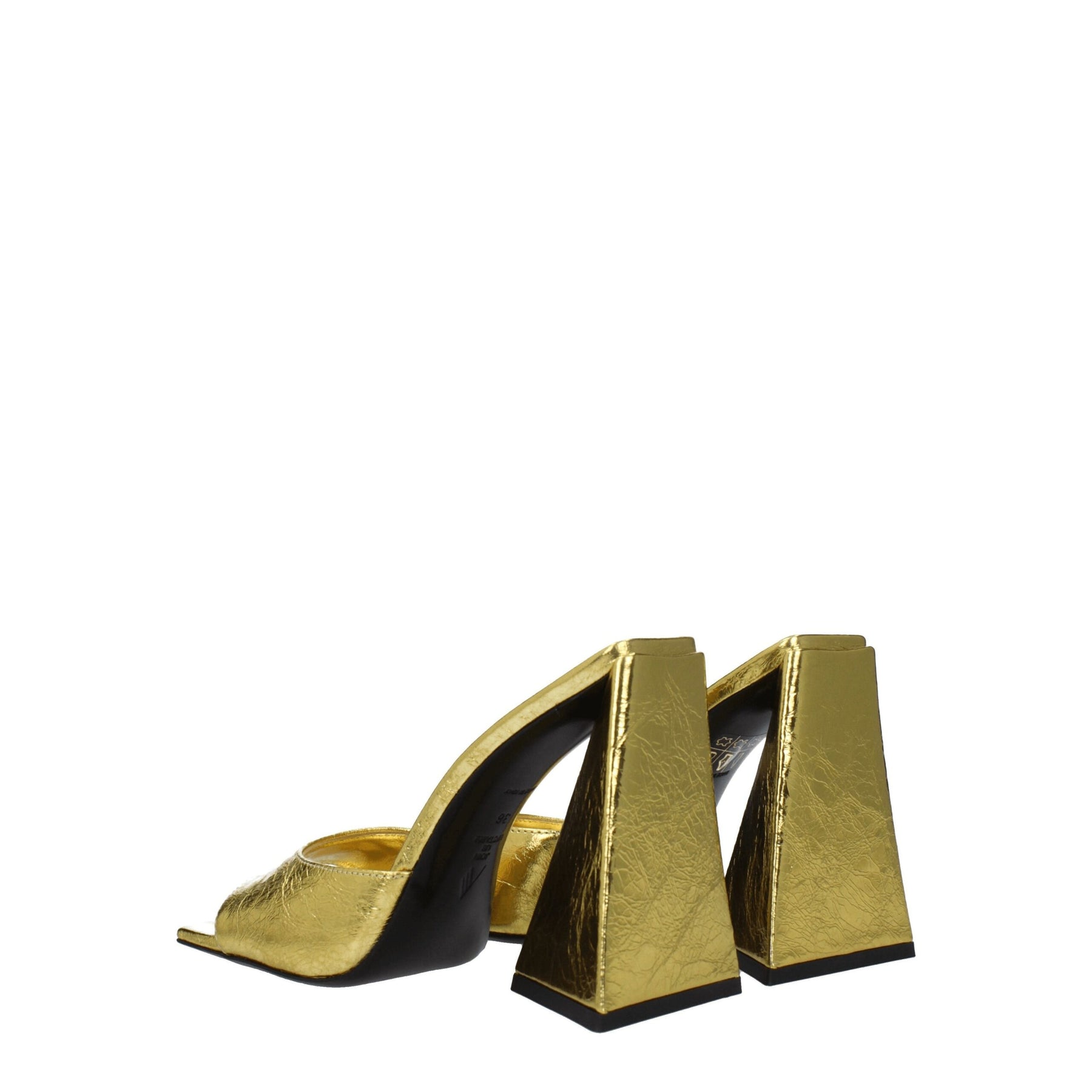 The Attico Gold Leather Platform Sandals | Regal Royce