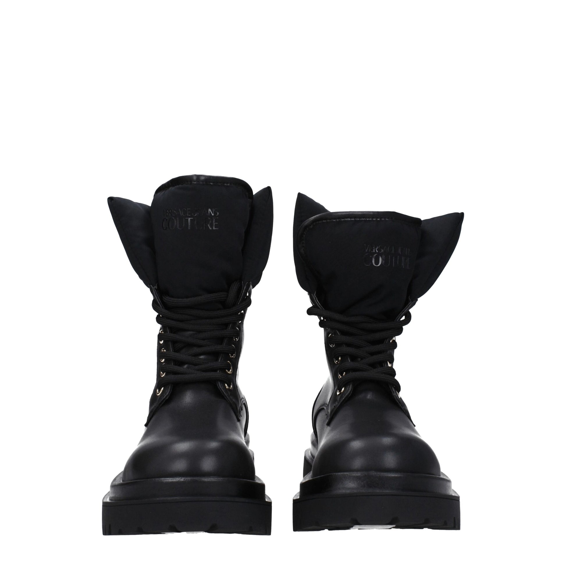 Versace Jeans Black Polyethylene Ankle Boots
