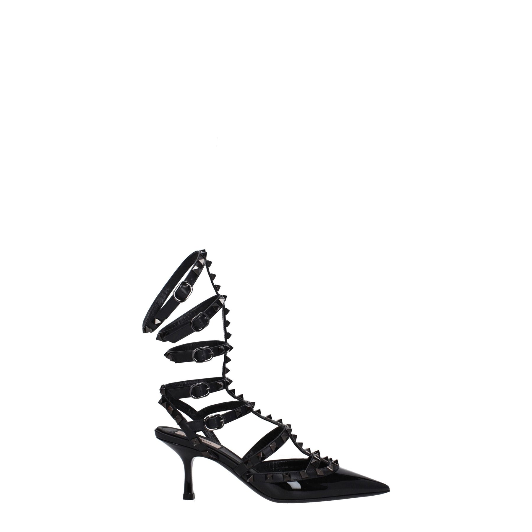 Valentino Garavani Black Leather Stiletto Heel Sandals | Regal Royce