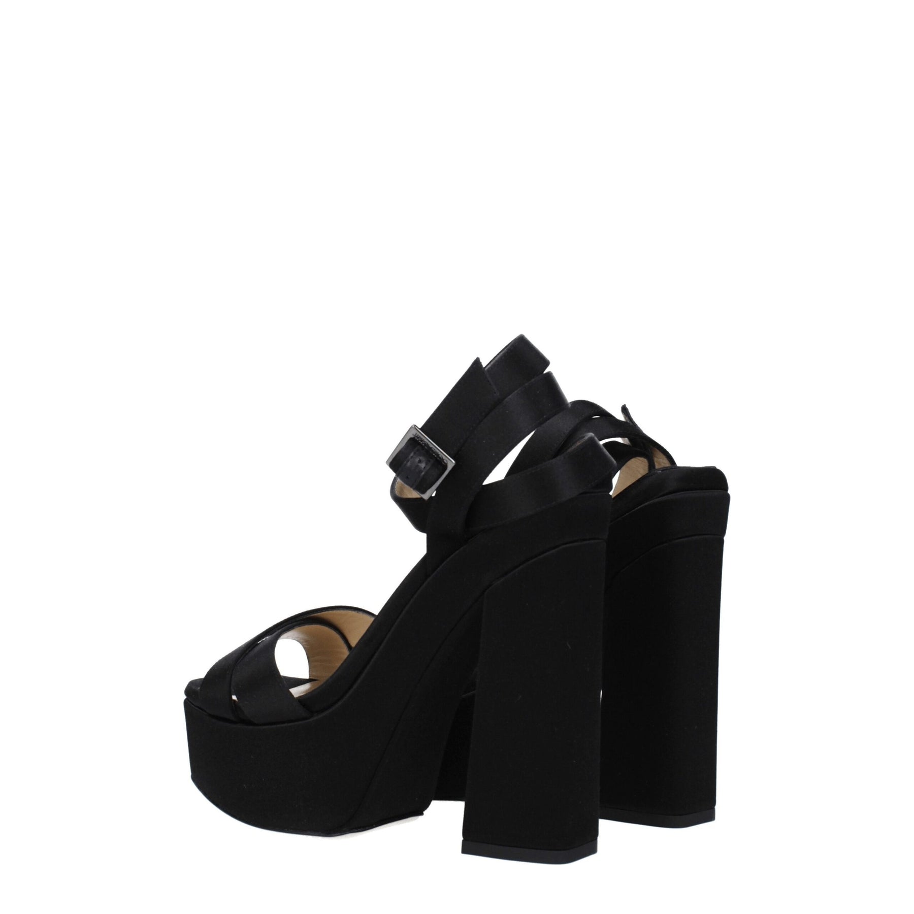 Jimmy Choo Black Satin Platform Sandals | Regal Royce