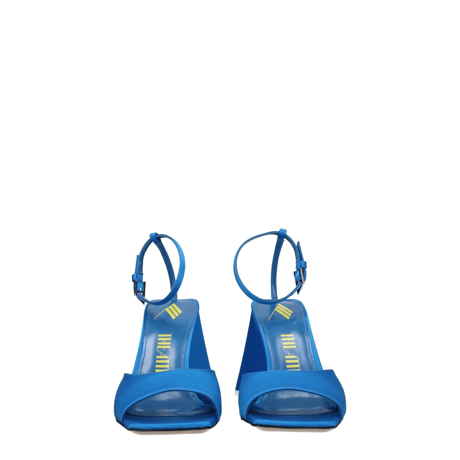 The Attico Blue Satin Stiletto Heel Sandals | Regal Royce