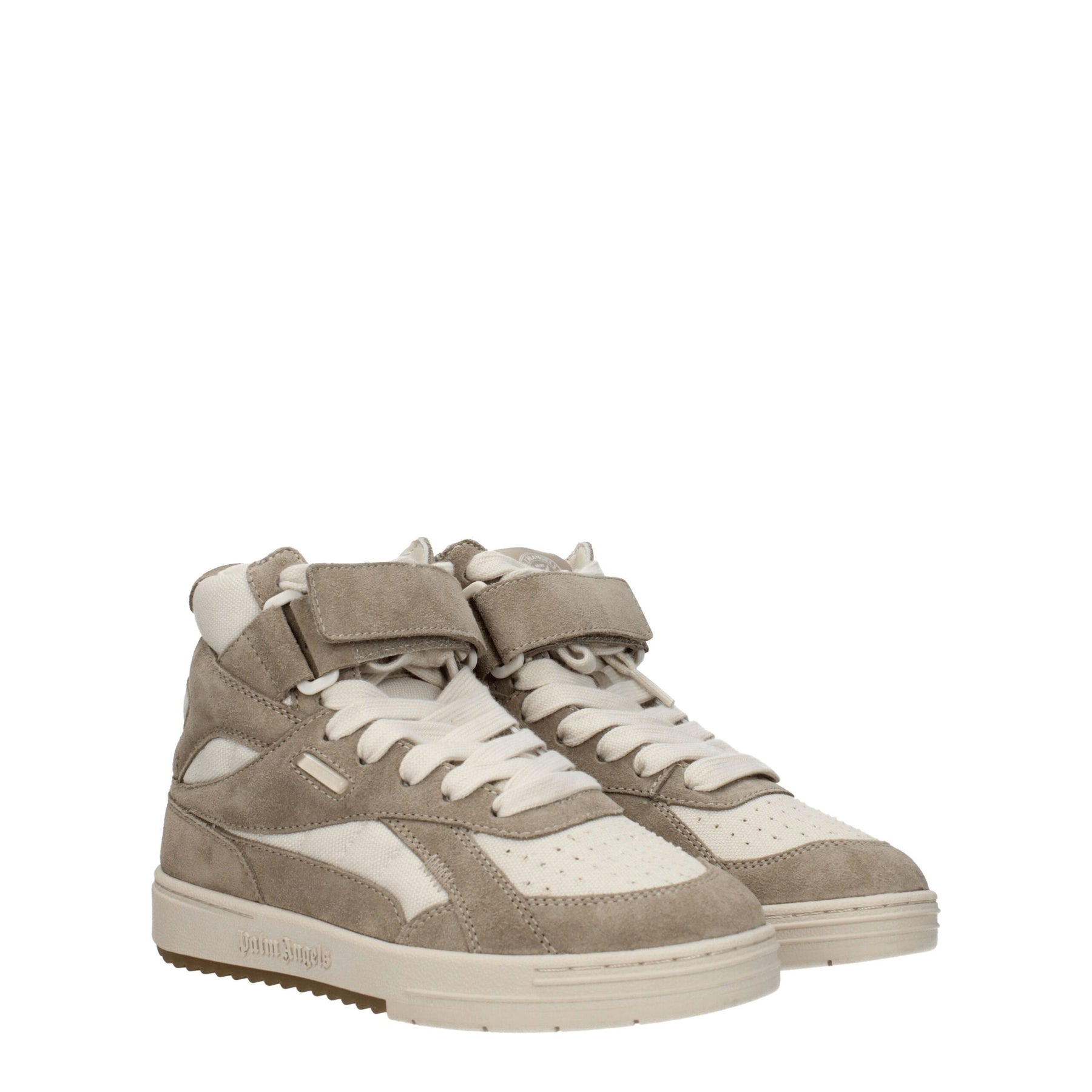 Palm Angels Beige Leather High Top Sneakers | Regal Royce