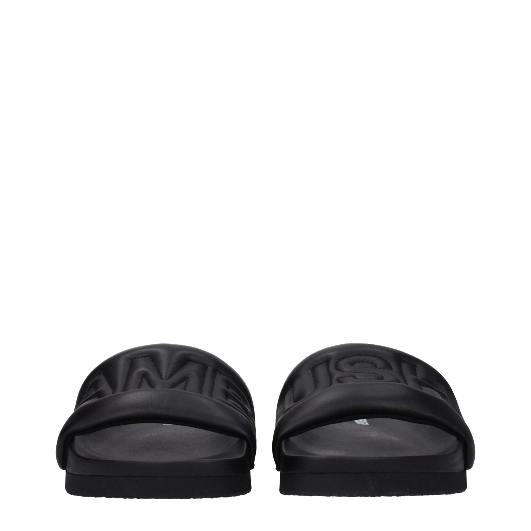 Ambush Black Leather Slippers | Regal Royce