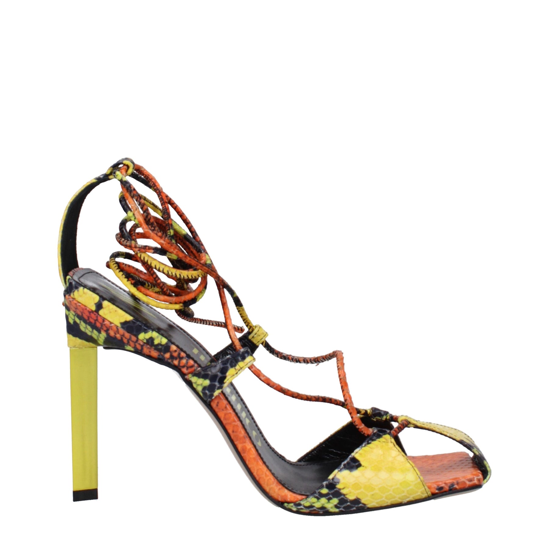 The Attico Orange Leather Stiletto Heel Sandals | Regal Royce