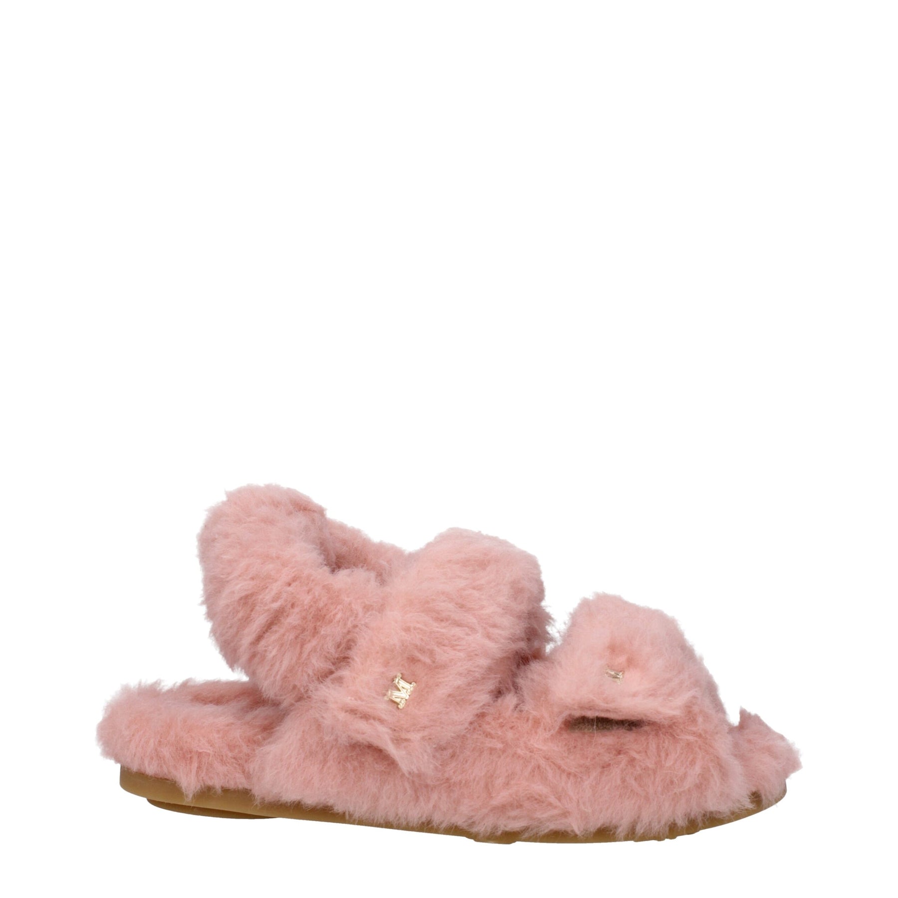 Max Mara Pink Fur Flat Sandals | Regal Royce