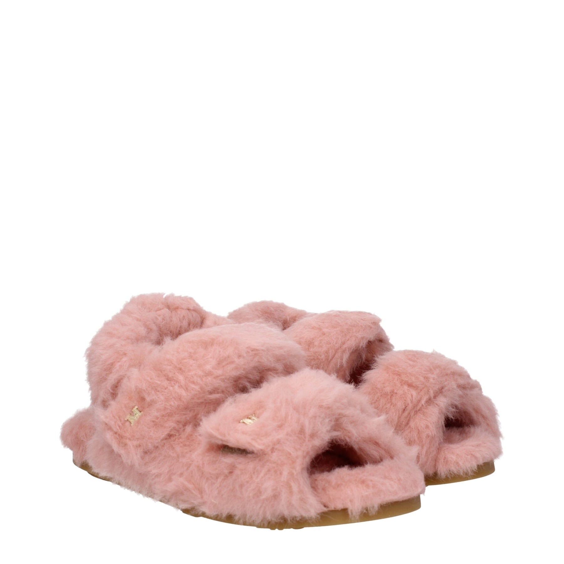 Max Mara Pink Fur Flat Sandals | Regal Royce