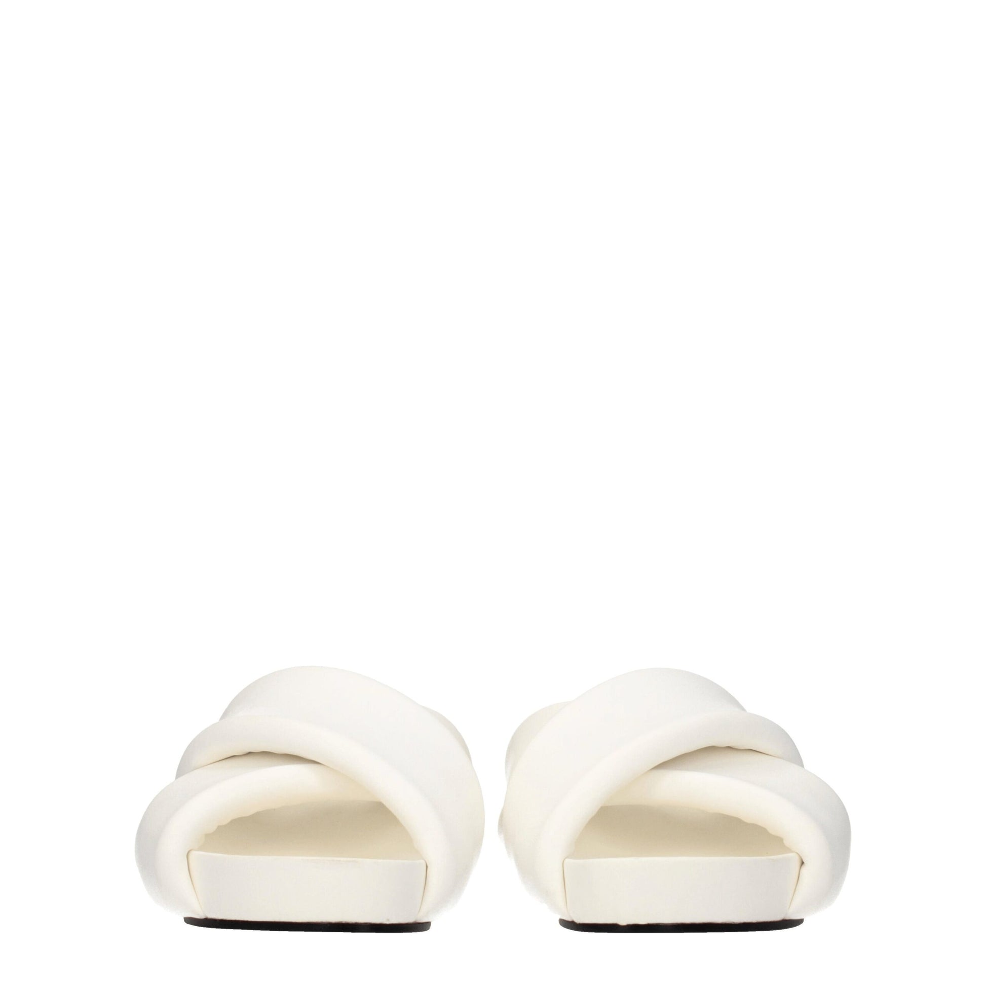 Jil Sander White Leather Slippers