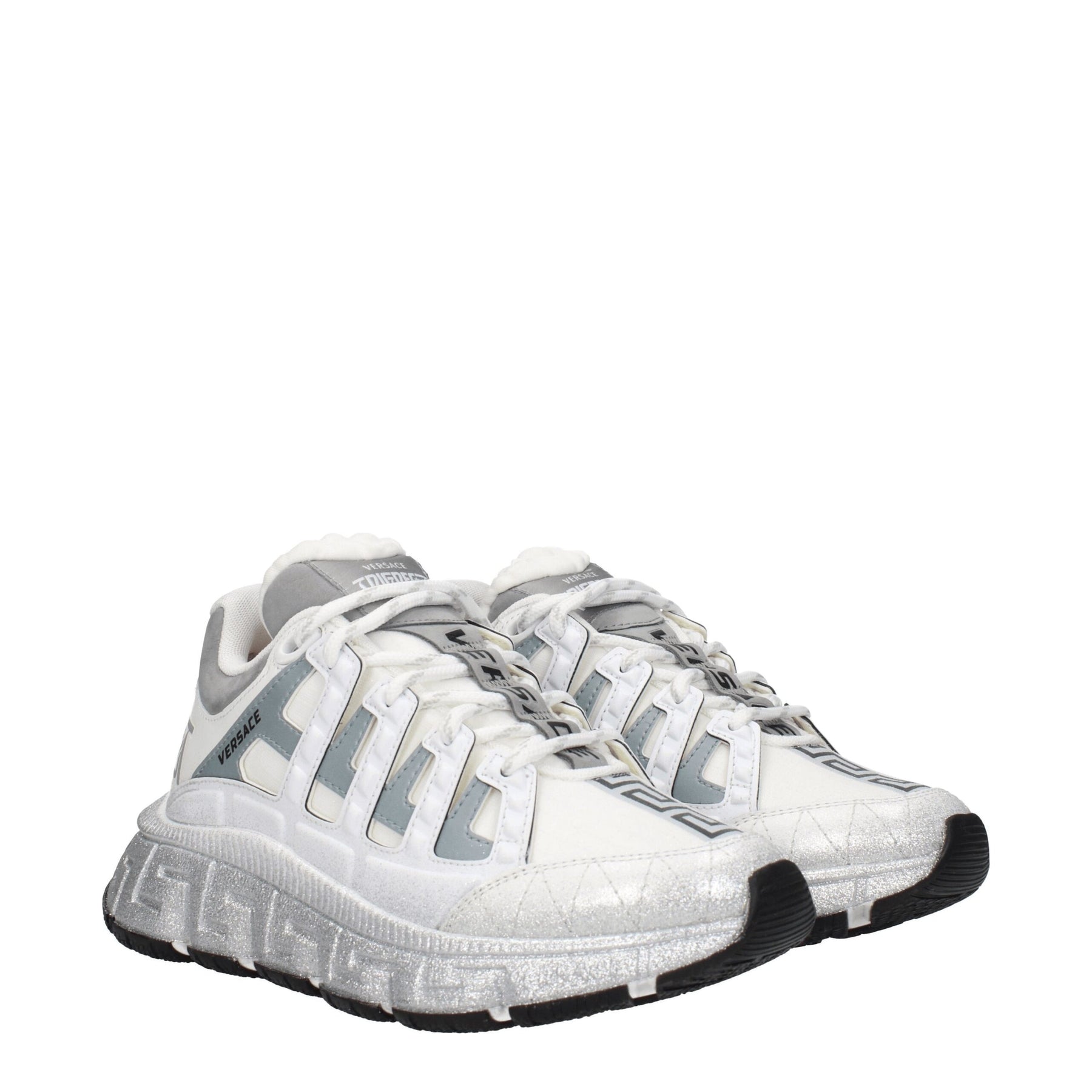 Versace White Fabric Athletic Sneakers | Regal Royce