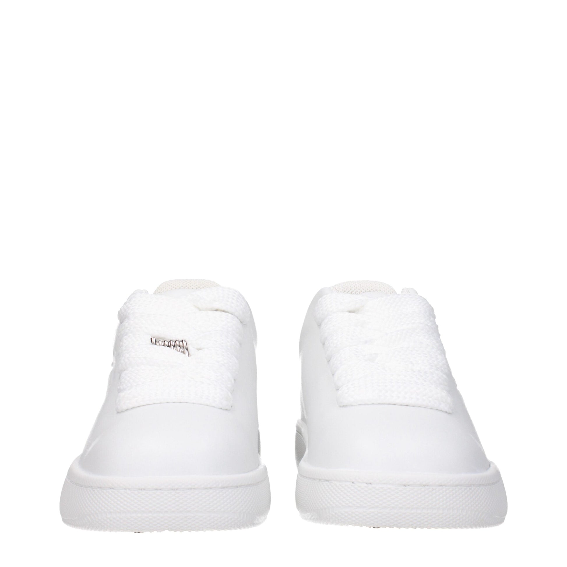 Burberry White Leather Low Top Sneakers