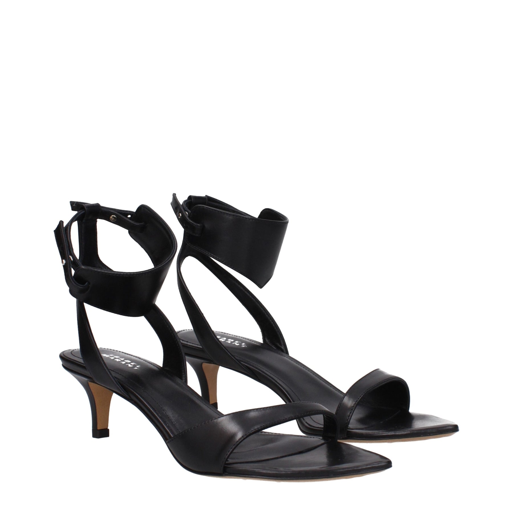 Isabel Marant Black Leather Flat Sandals | Regal Royce