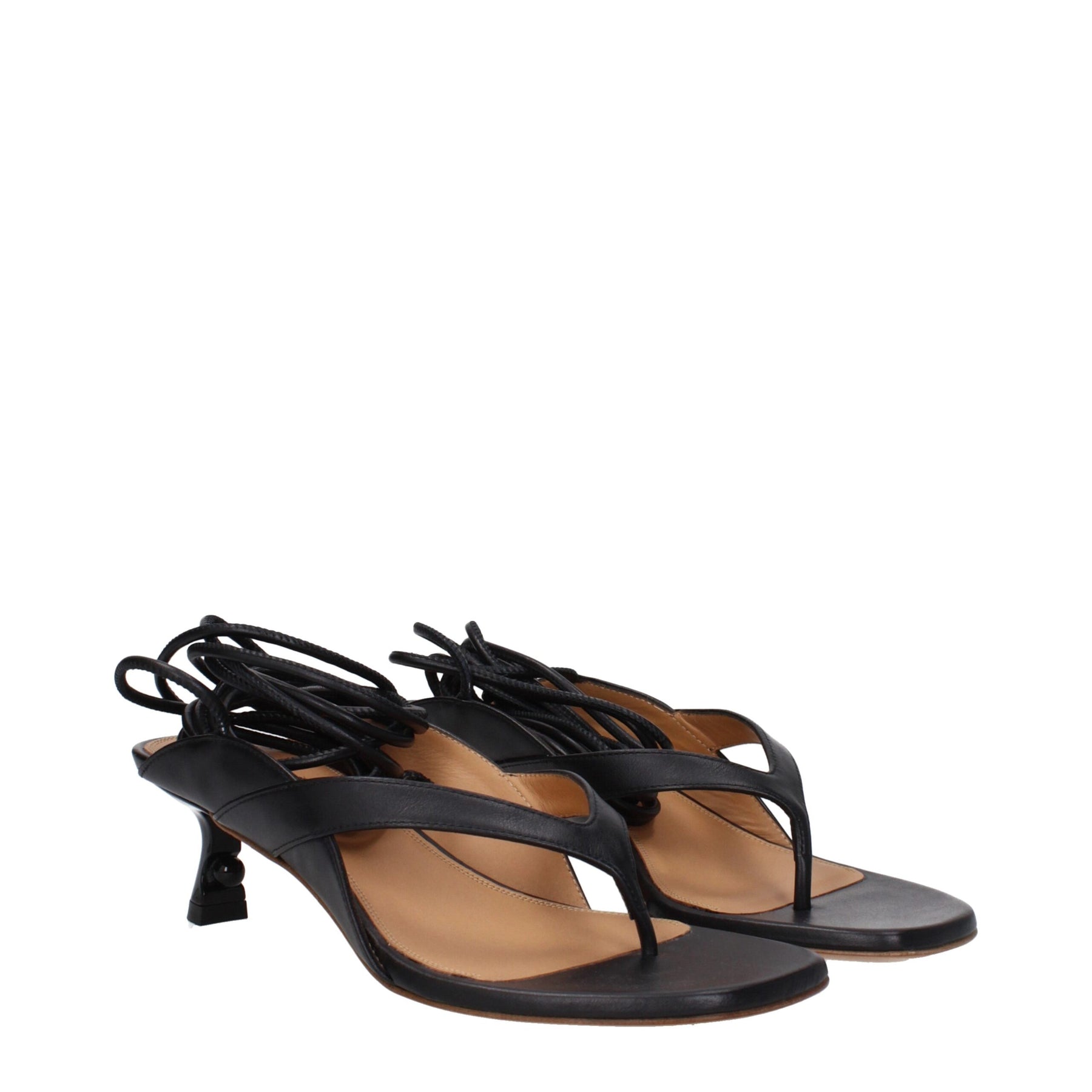 Off-White Black Leather Flip-Flop Sandals | Regal Royce