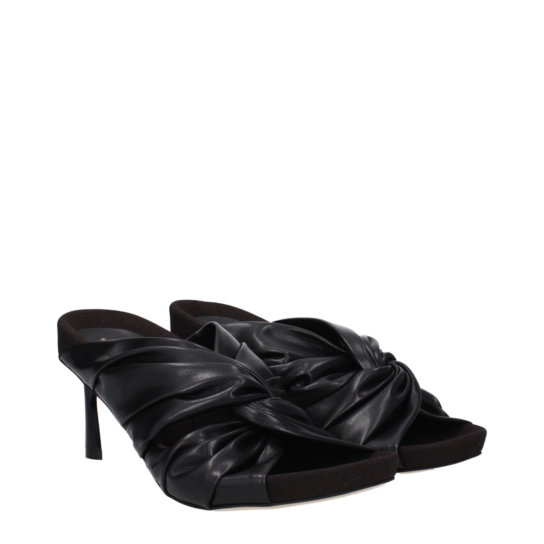 Stella McCartney Black Leather Stiletto Heel Sandals | Regal Royce