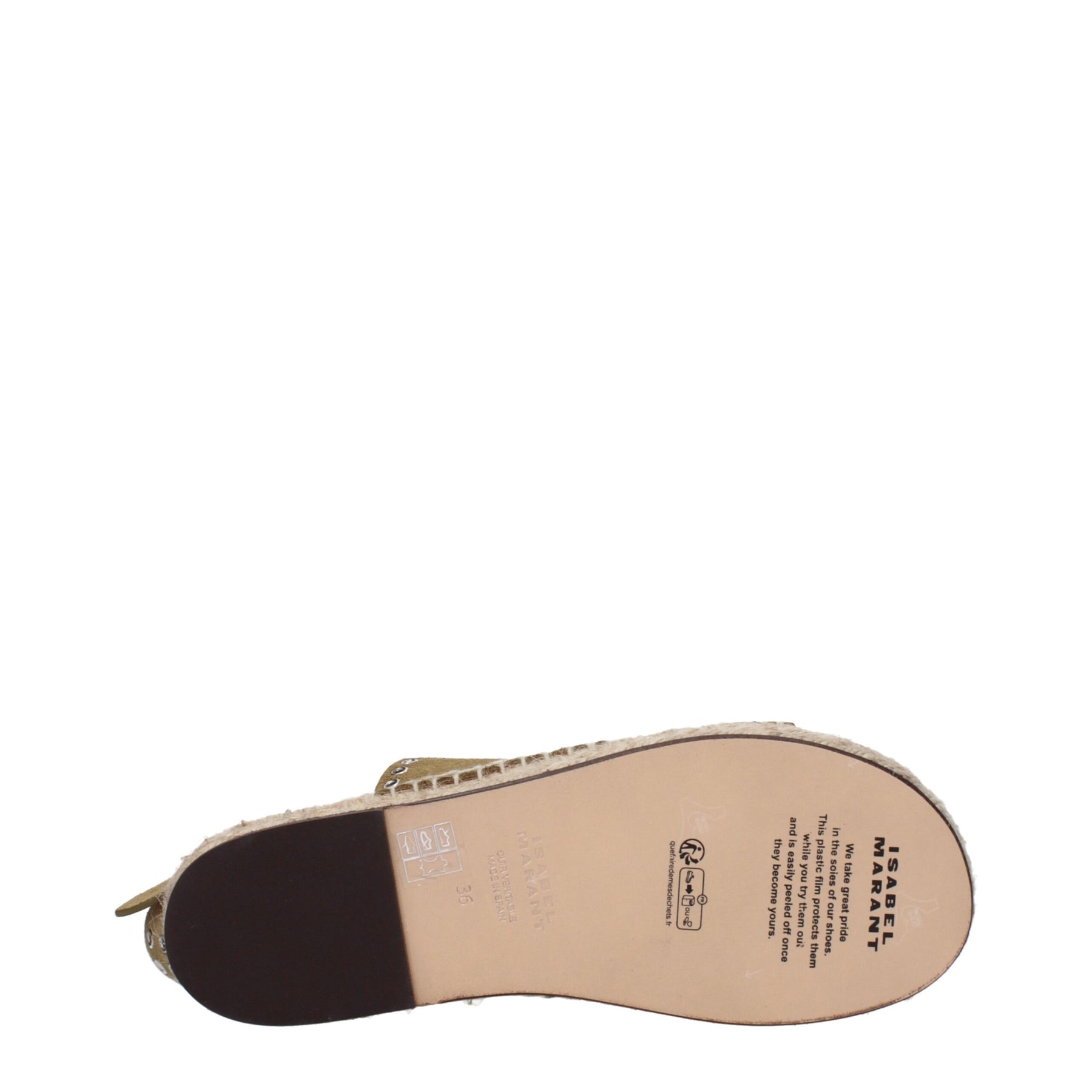 Isabel Marant Green Leather Flat Sandals | Regal Royce