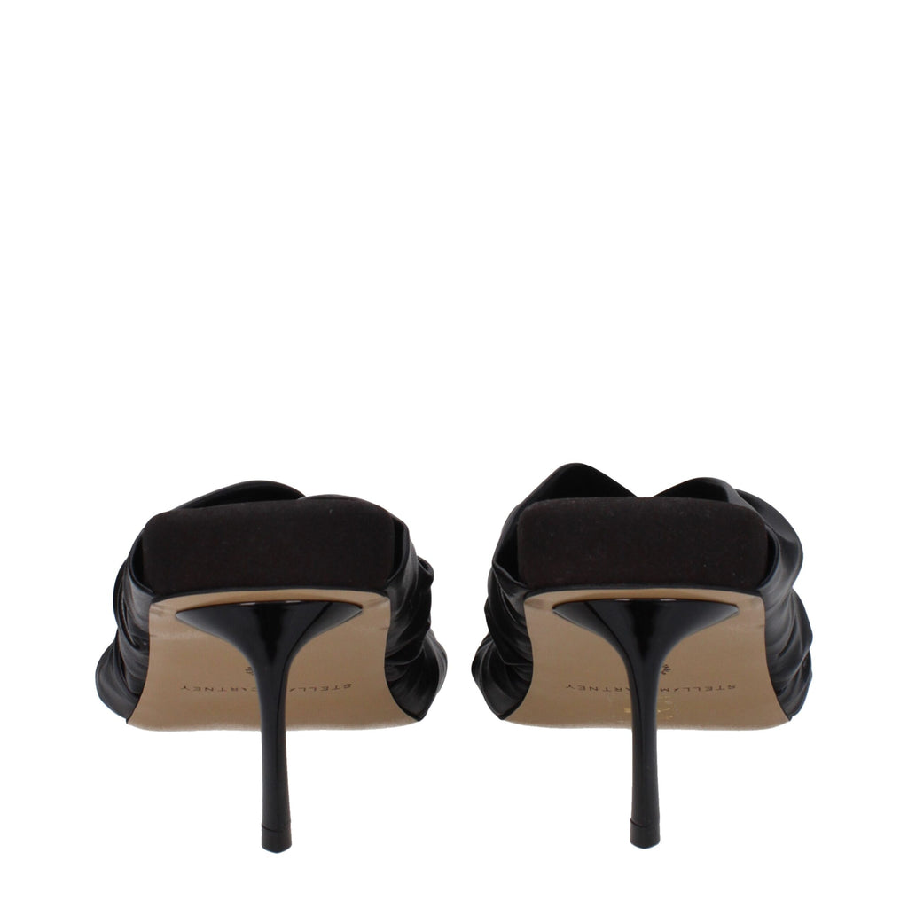 Stella McCartney Black Leather Stiletto Heel Sandals