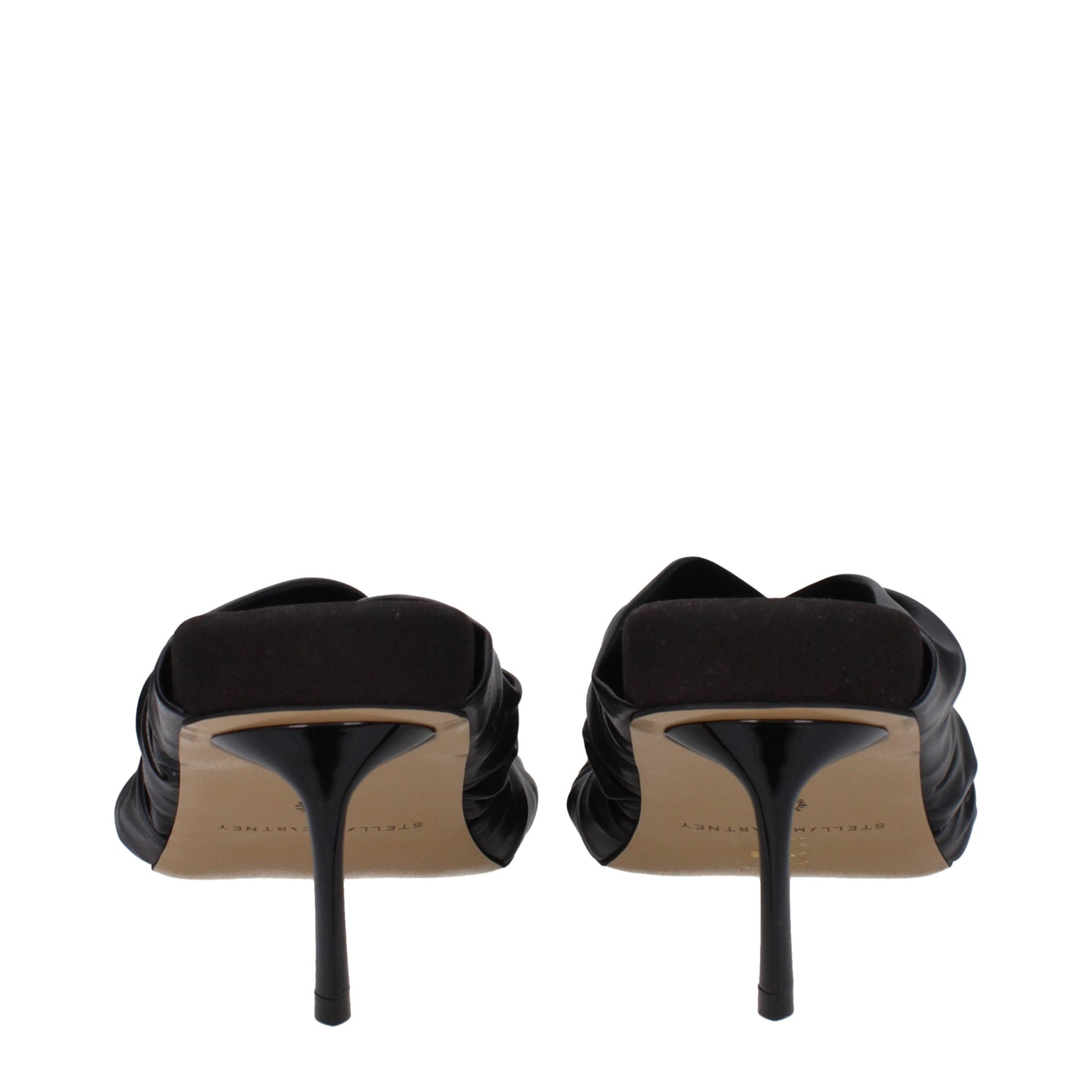 Stella McCartney Black Leather Stiletto Heel Sandals | Regal Royce