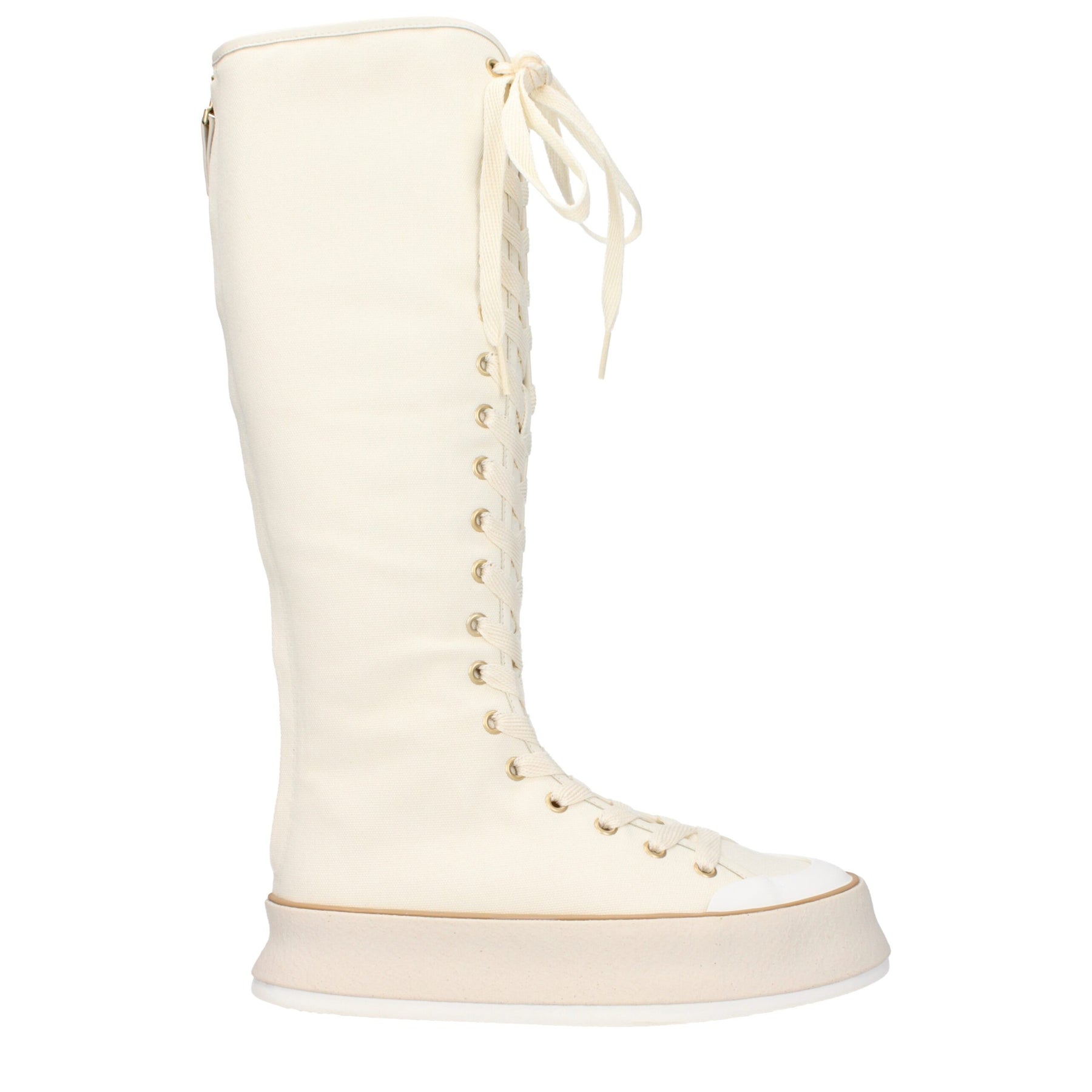 Max Mara Beige Fabric Lace-Up Boots | Regal Royce