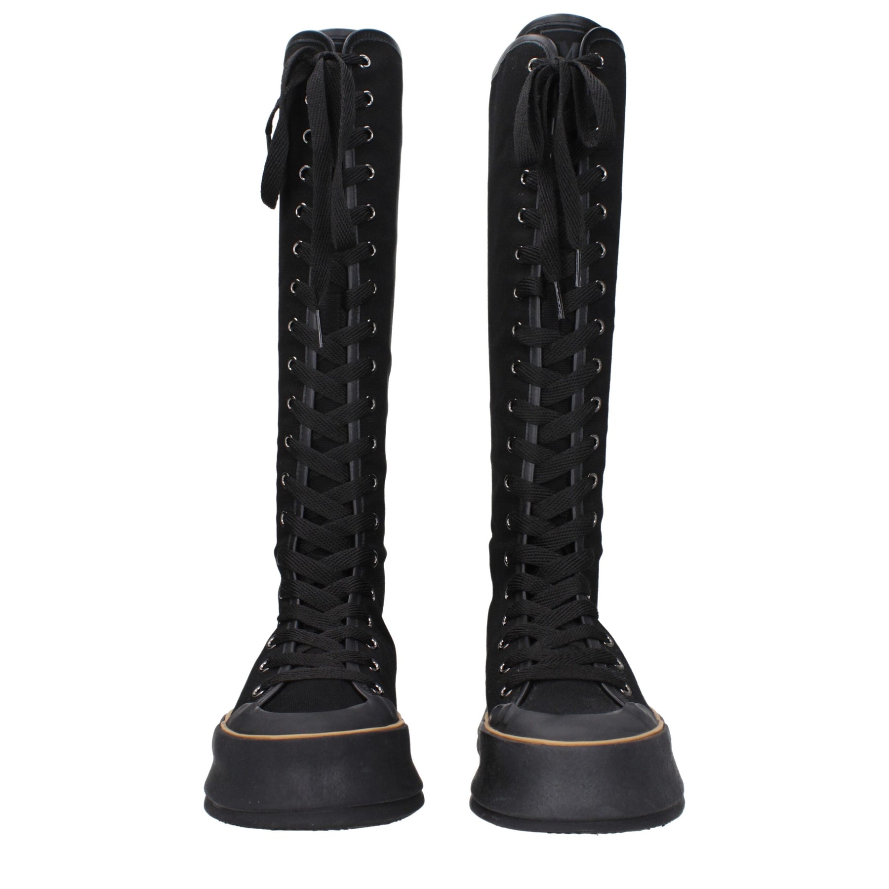 Max Mara Black Fabric Lace-Up Boots | Regal Royce