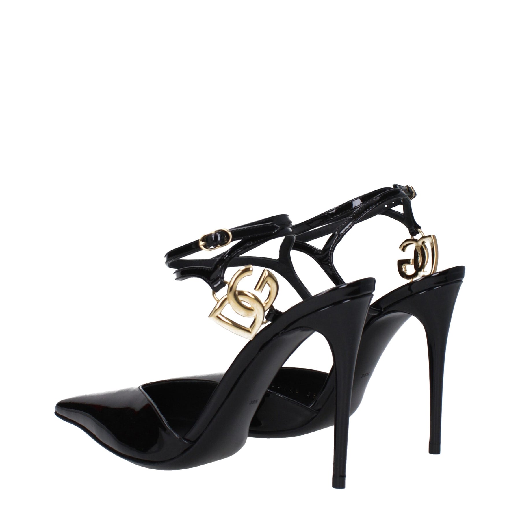 Dolce & Gabbana Black Leather Stiletto Heel Sandals | Regal Royce