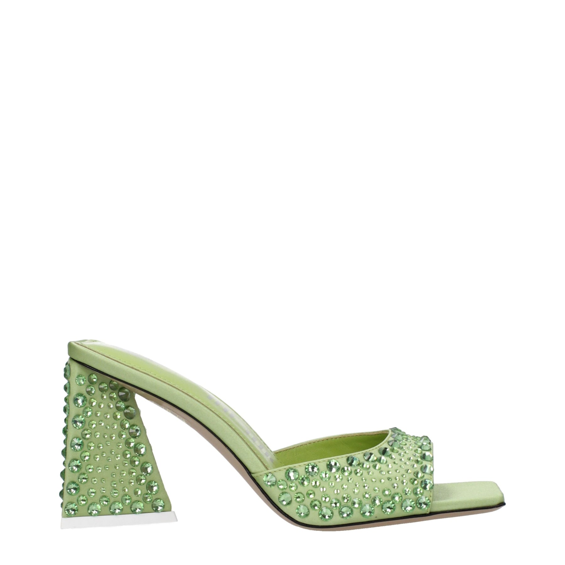 The Attico Green Satin Stiletto Heel Sandals | Regal Royce