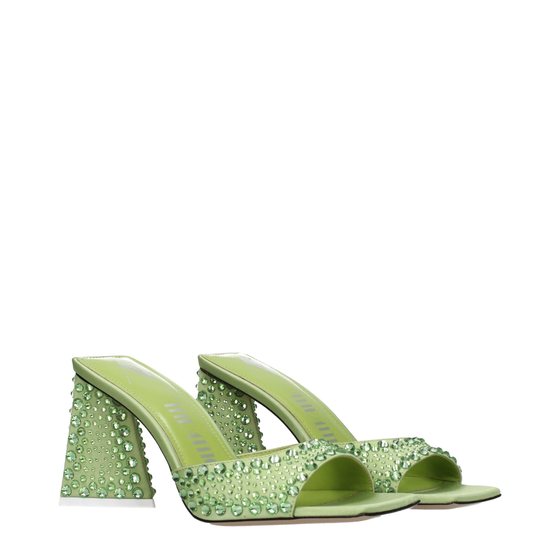 The Attico Green Satin Stiletto Heel Sandals | Regal Royce