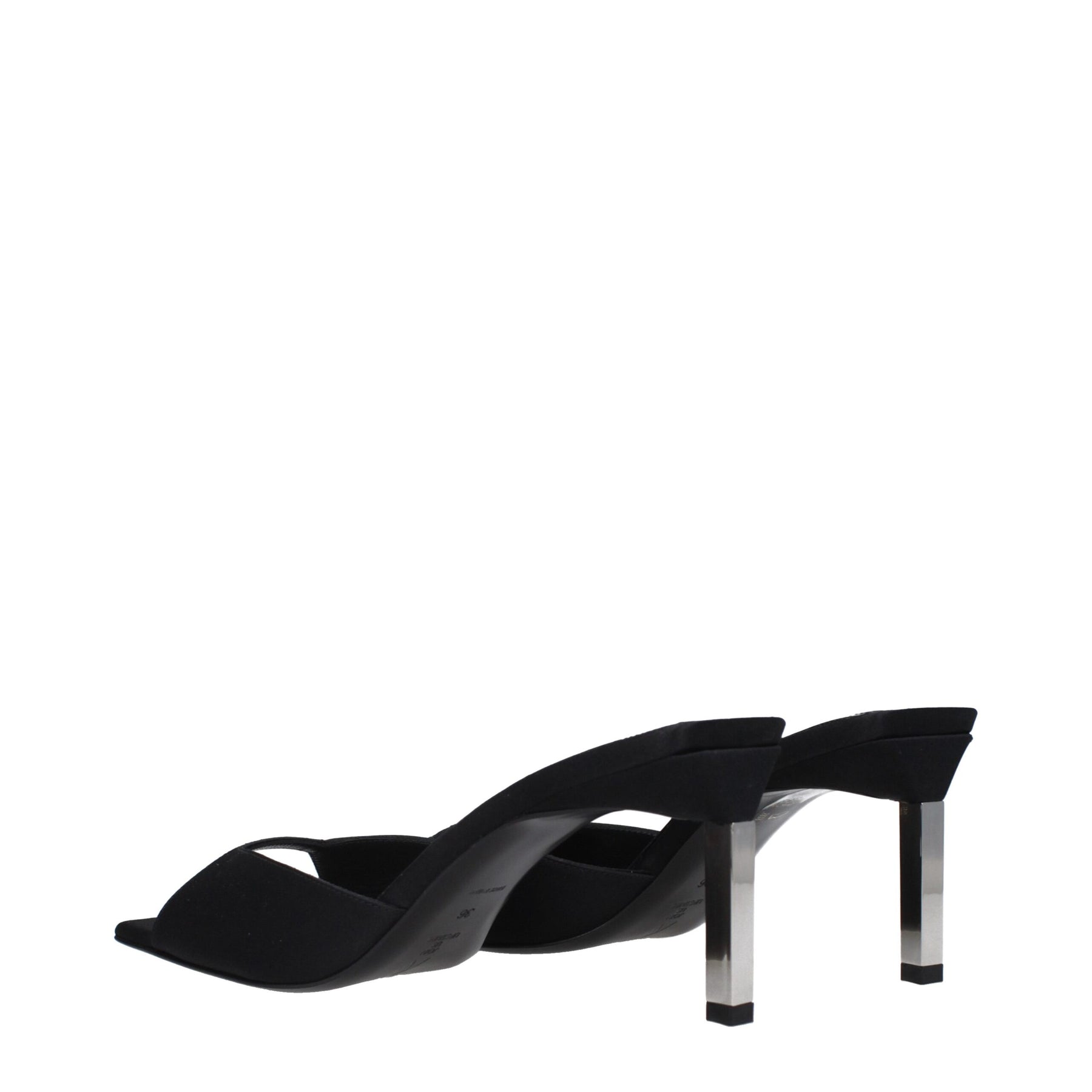The Attico Black Satin Stiletto Heel Sandals | Regal Royce