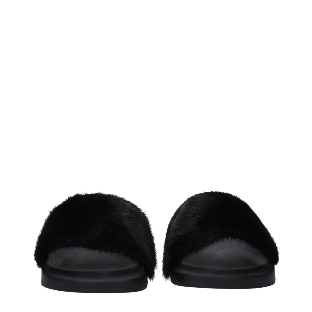 Givenchy Black Cotton Slippers