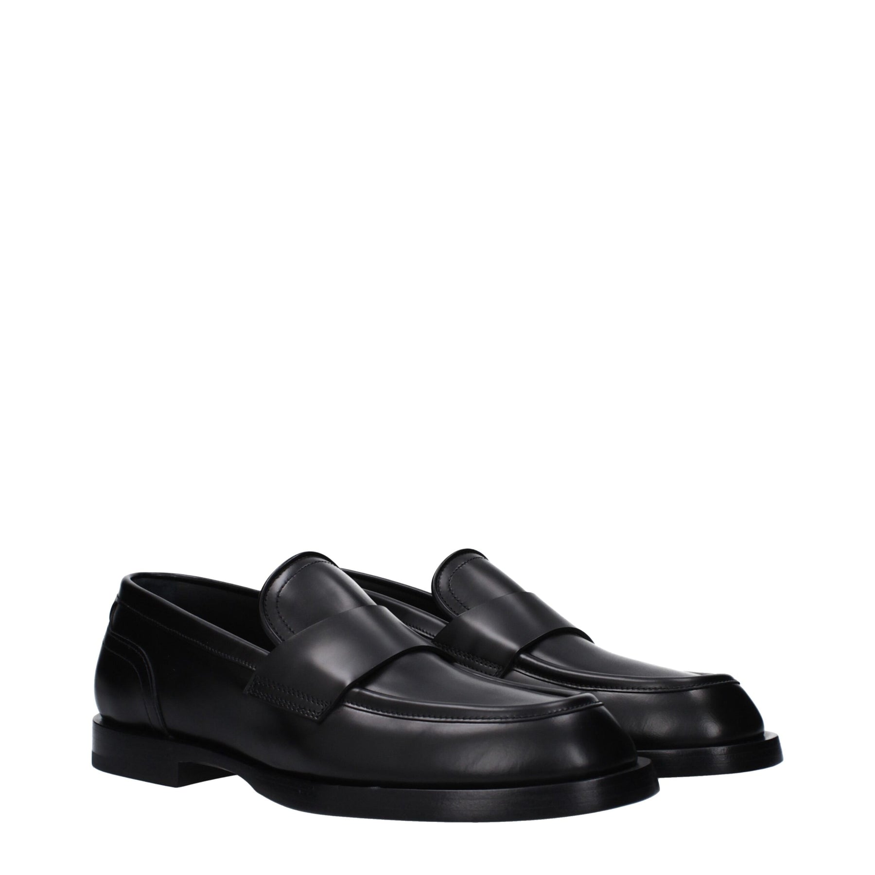 Dolce & Gabbana Black Leather Slip-On Loafers | Regal Royce