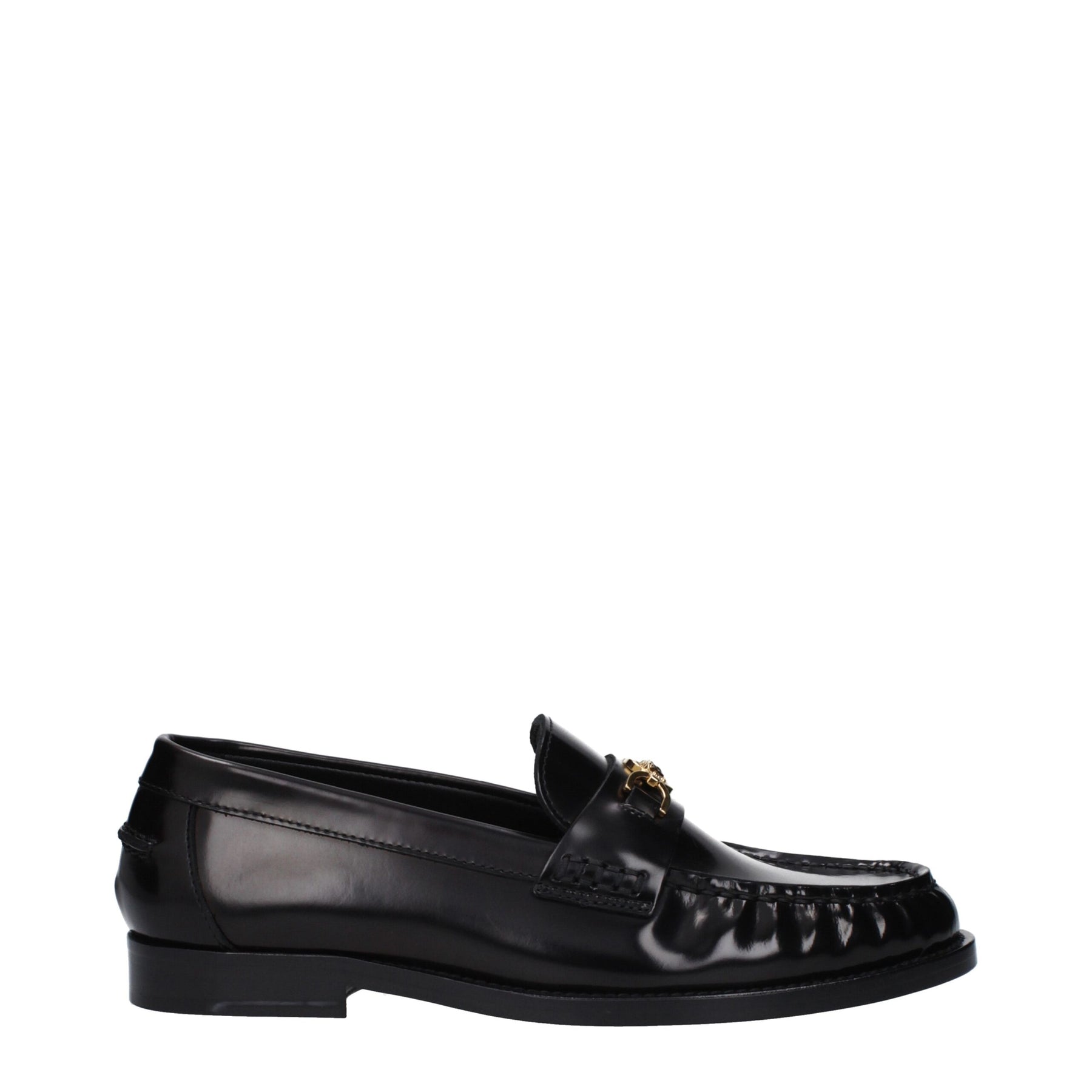 Versace Black Leather Slip-On Loafers | Regal Royce