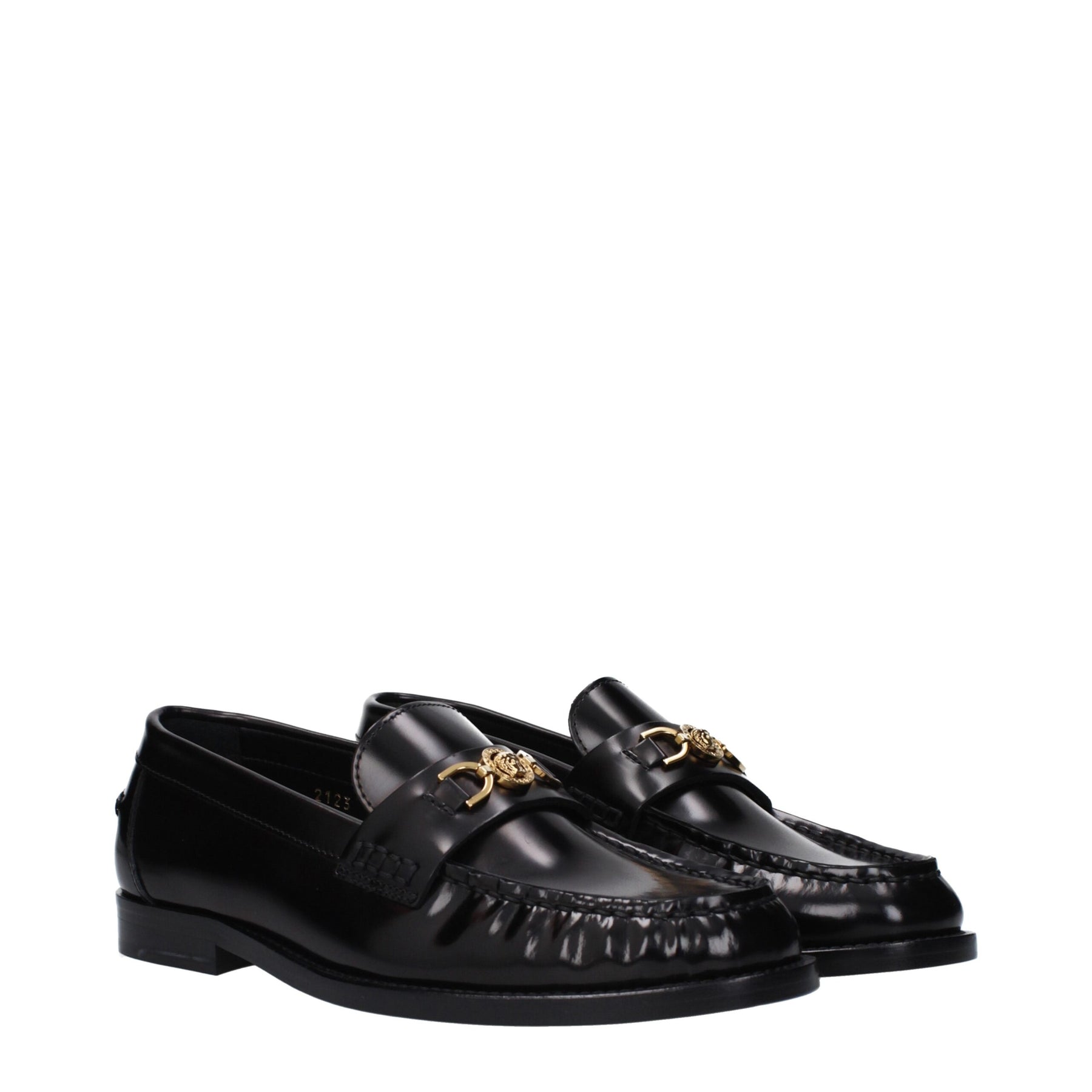 Versace Black Leather Slip-On Loafers | Regal Royce